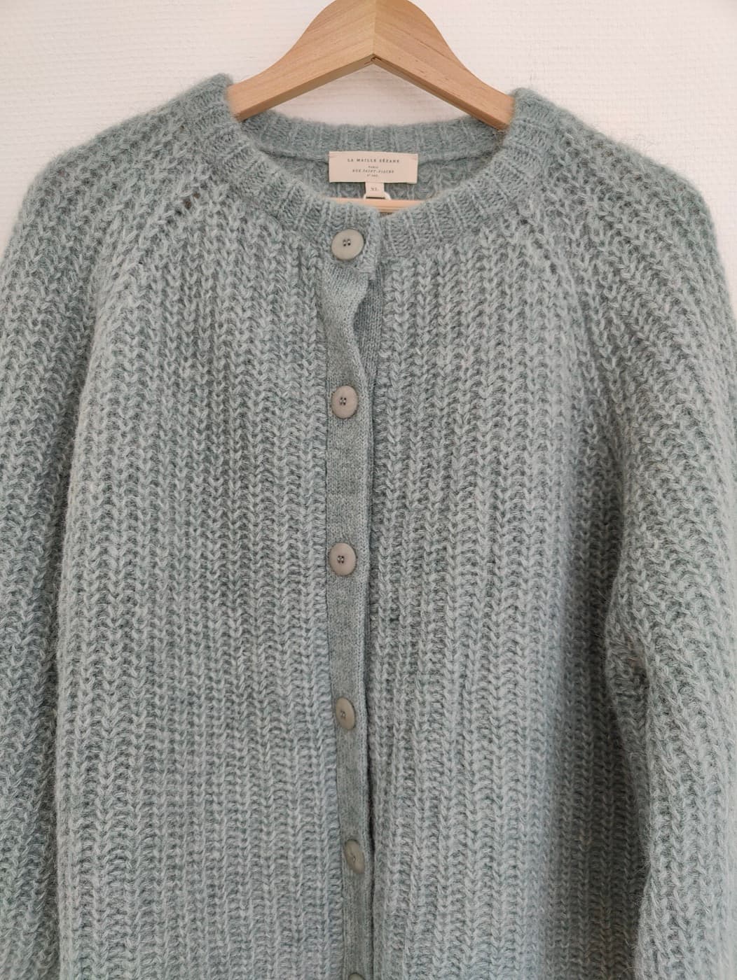 Cardigan en alpaga vert sauge Sézane – Taille XL — photo 3