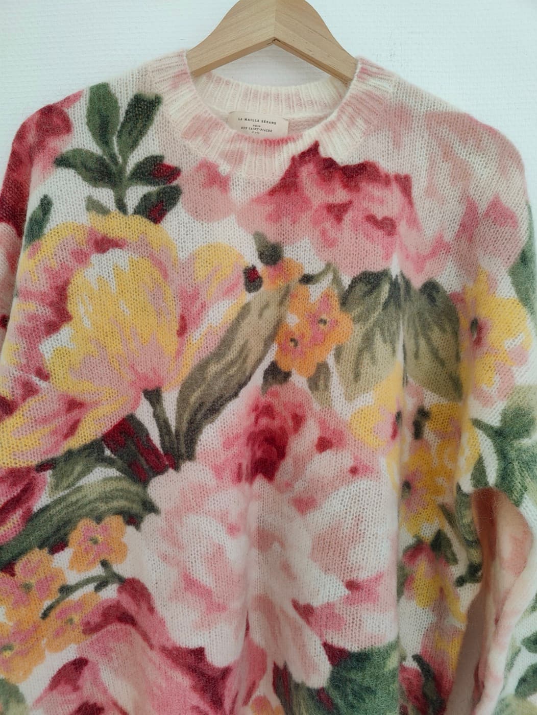 Pull en mohair fleuri Sézane – Taille XXL — photo 3
