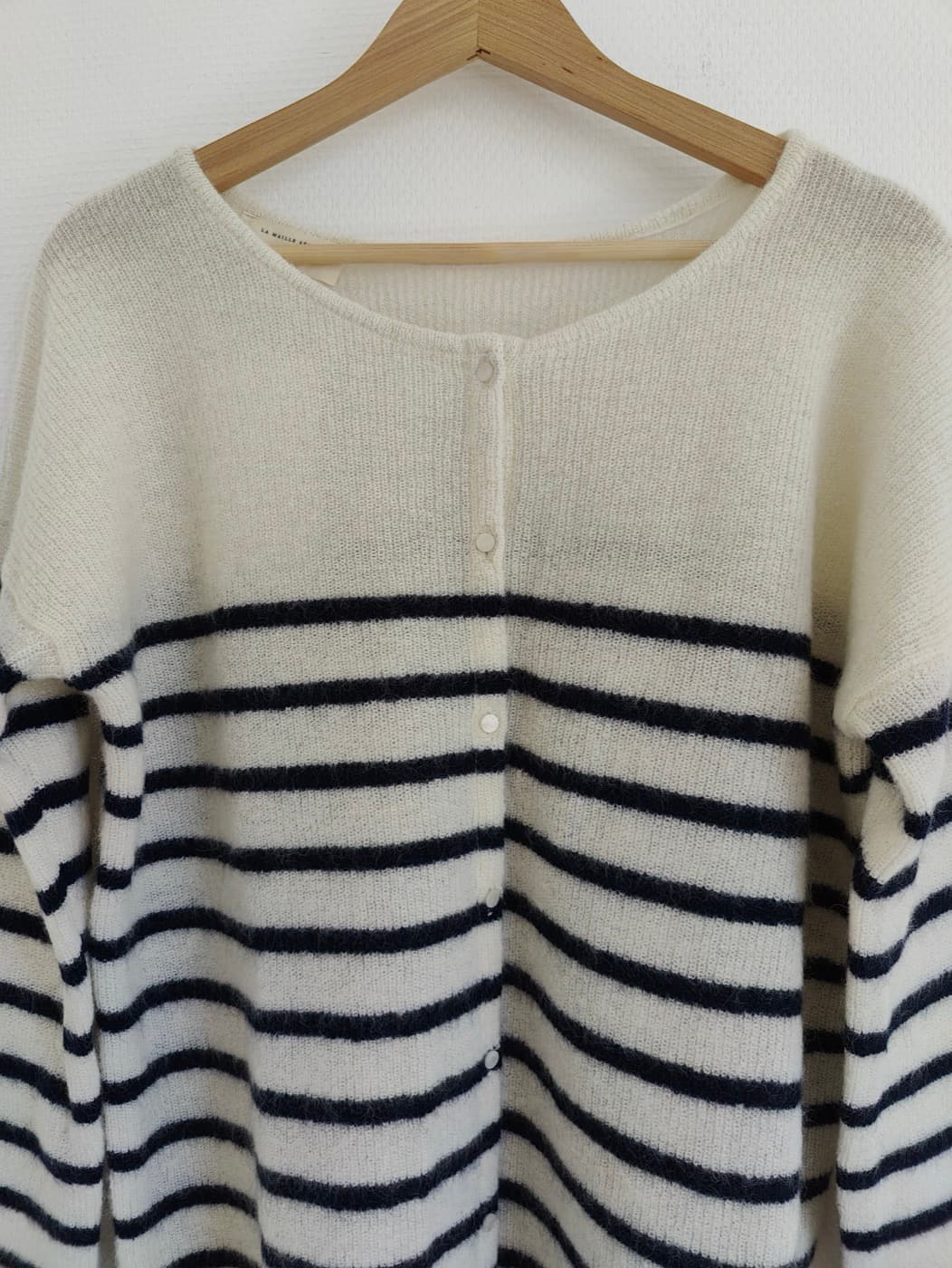 Gilet Gaspard Sézane écru rayé bleu marine – Taille XL — photo 3