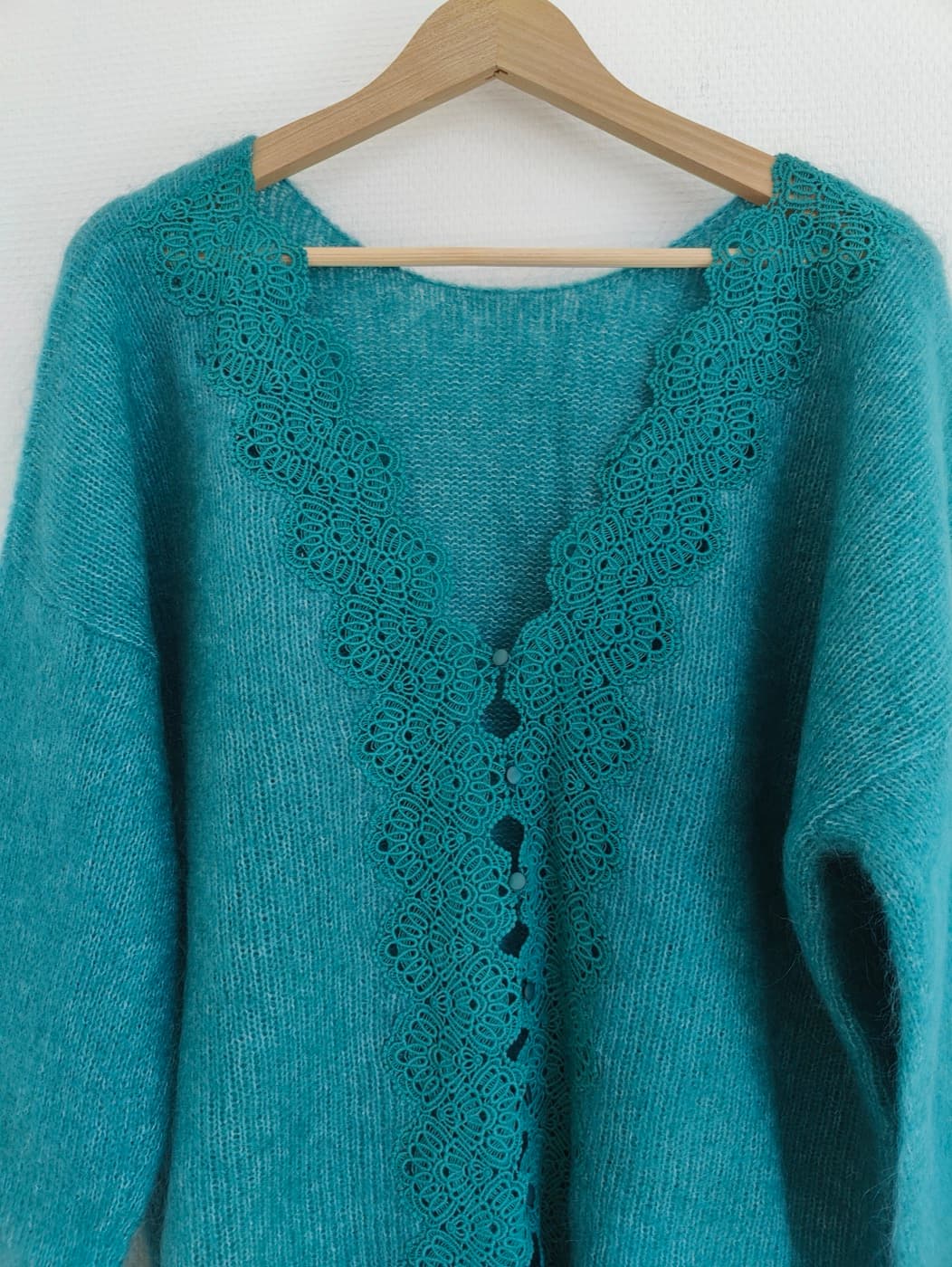 Cardigan en mohair vert canard Sézane – Taille XXXL — photo 3