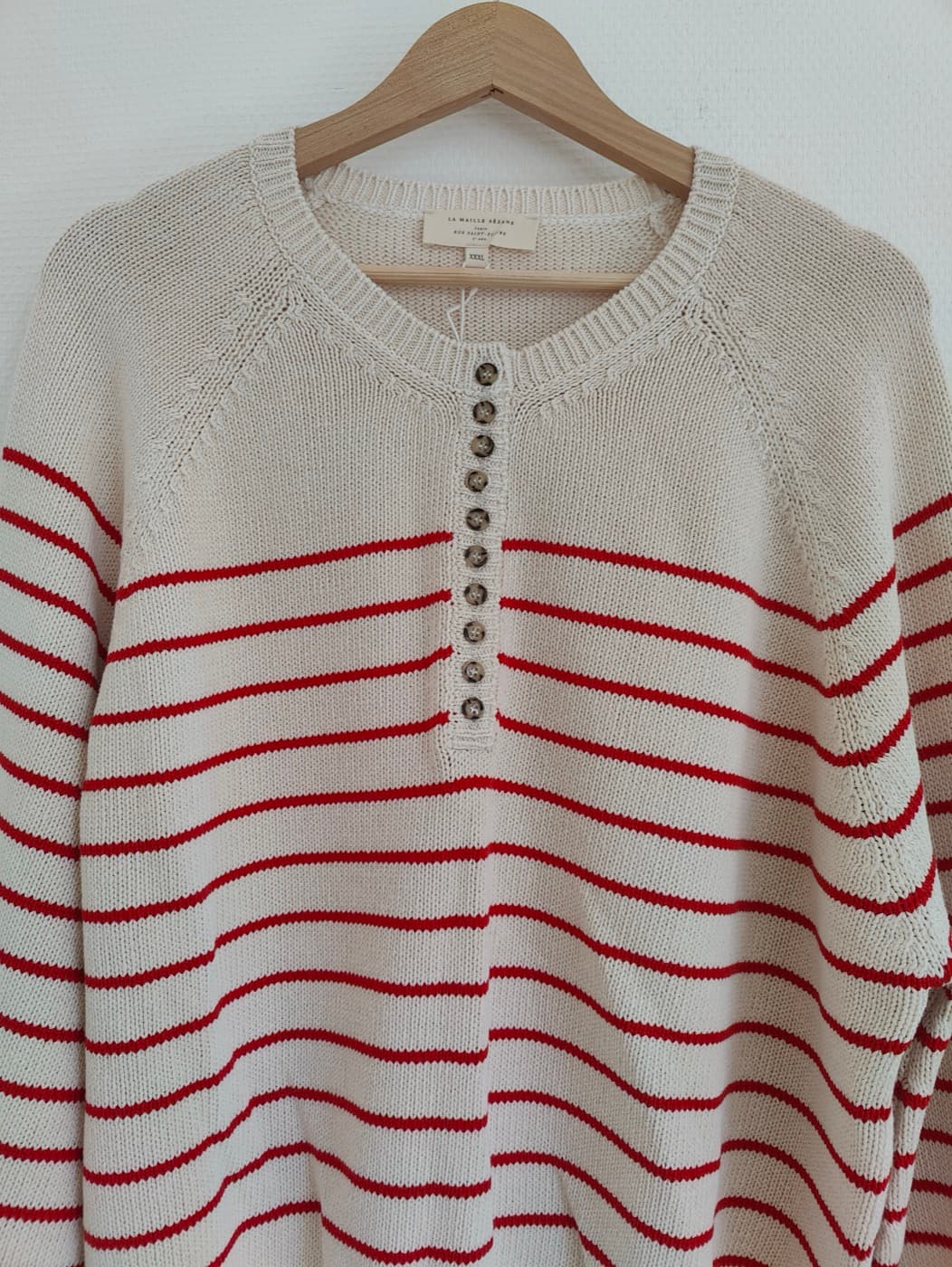 Pull marinière boutonné Sézane – Taille XXXL — photo 3