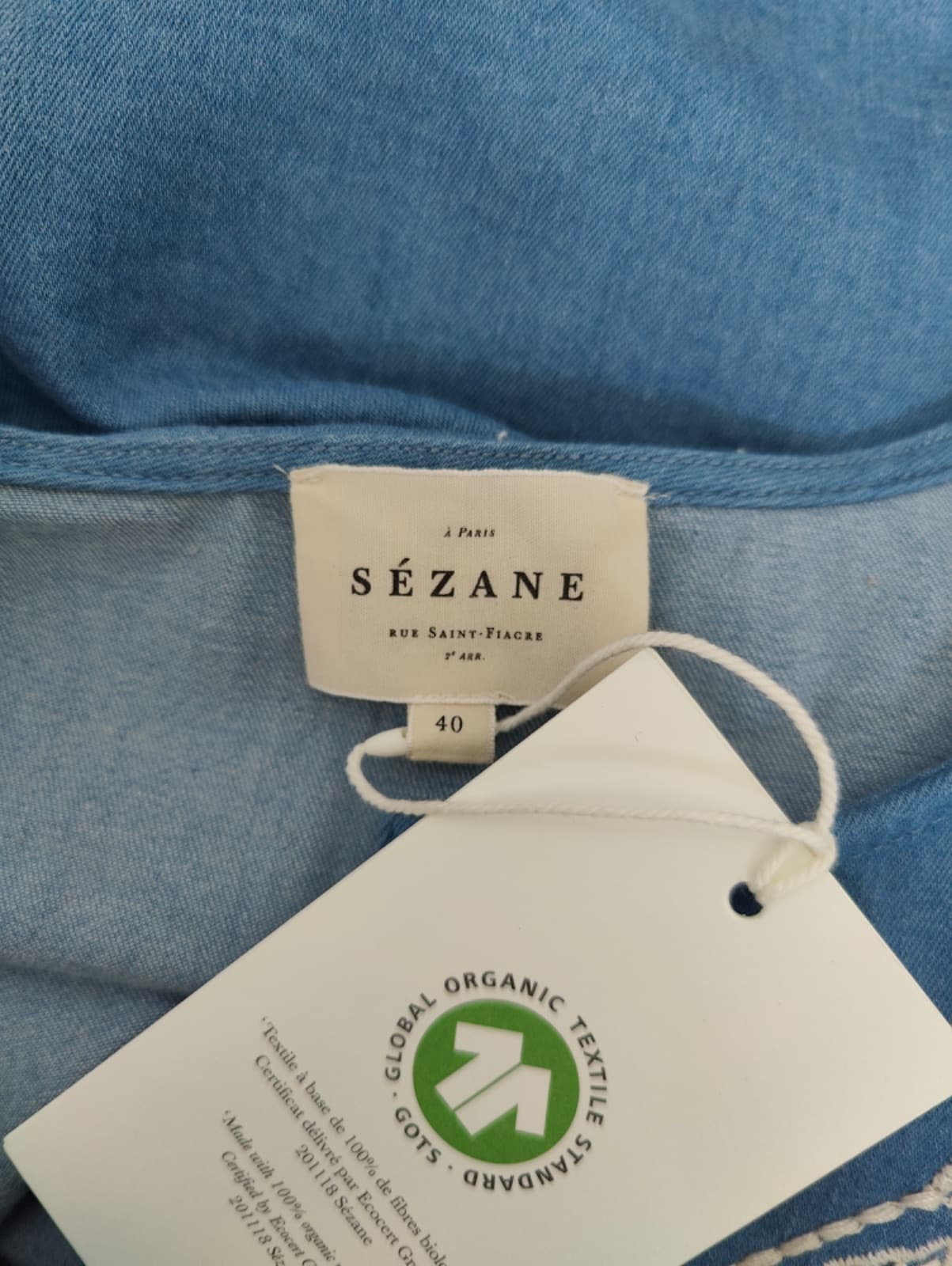 Blouse en chambray brodée Sézane – Taille 40 — photo 5