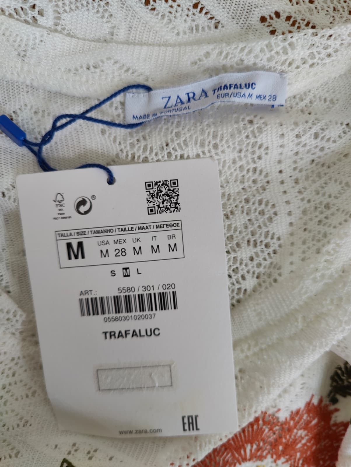 T-shirt en dentelle brodé fleurs Zara – Taille M — photo 5