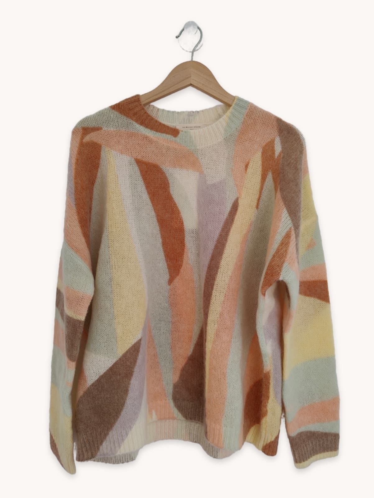 Pull en mohair imprimé abstrait pastel Sézane – Taille XL — photo 2