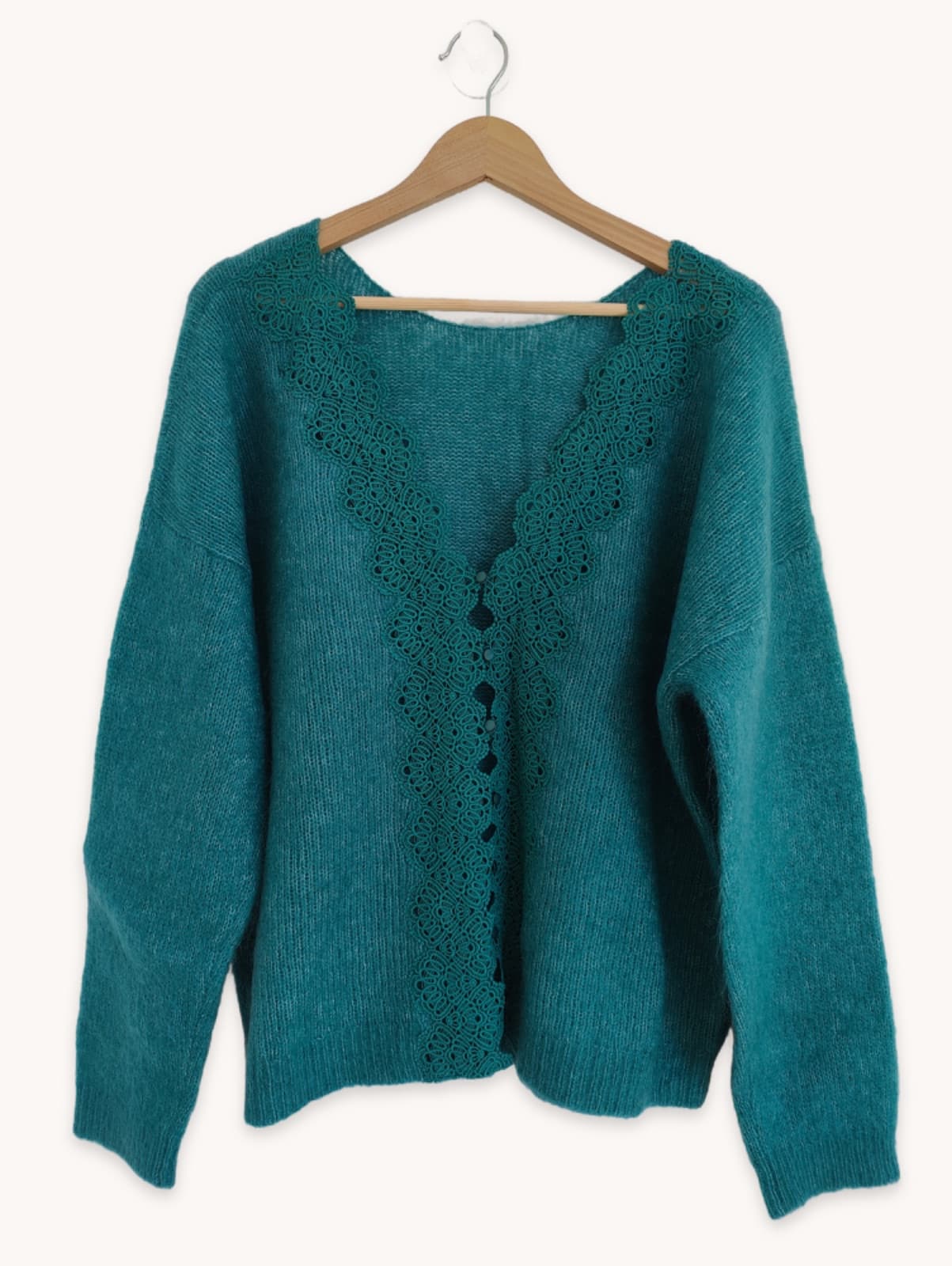 Cardigan en mohair vert canard Sézane – Taille XXXL — photo 2
