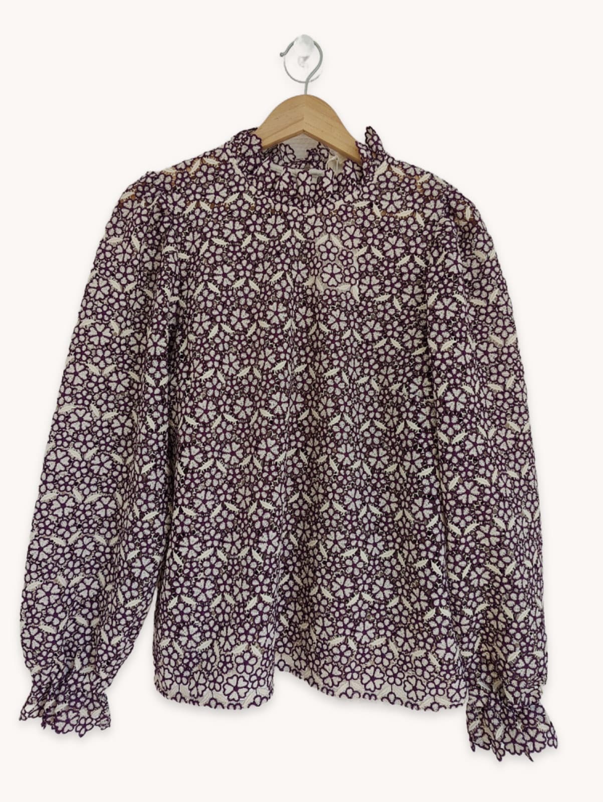 Blouse en dentelle guipure florale Sézane – Taille 42 — photo 2