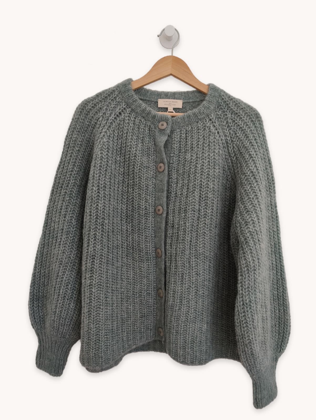 Cardigan en alpaga vert sauge Sézane – Taille XL — photo 2