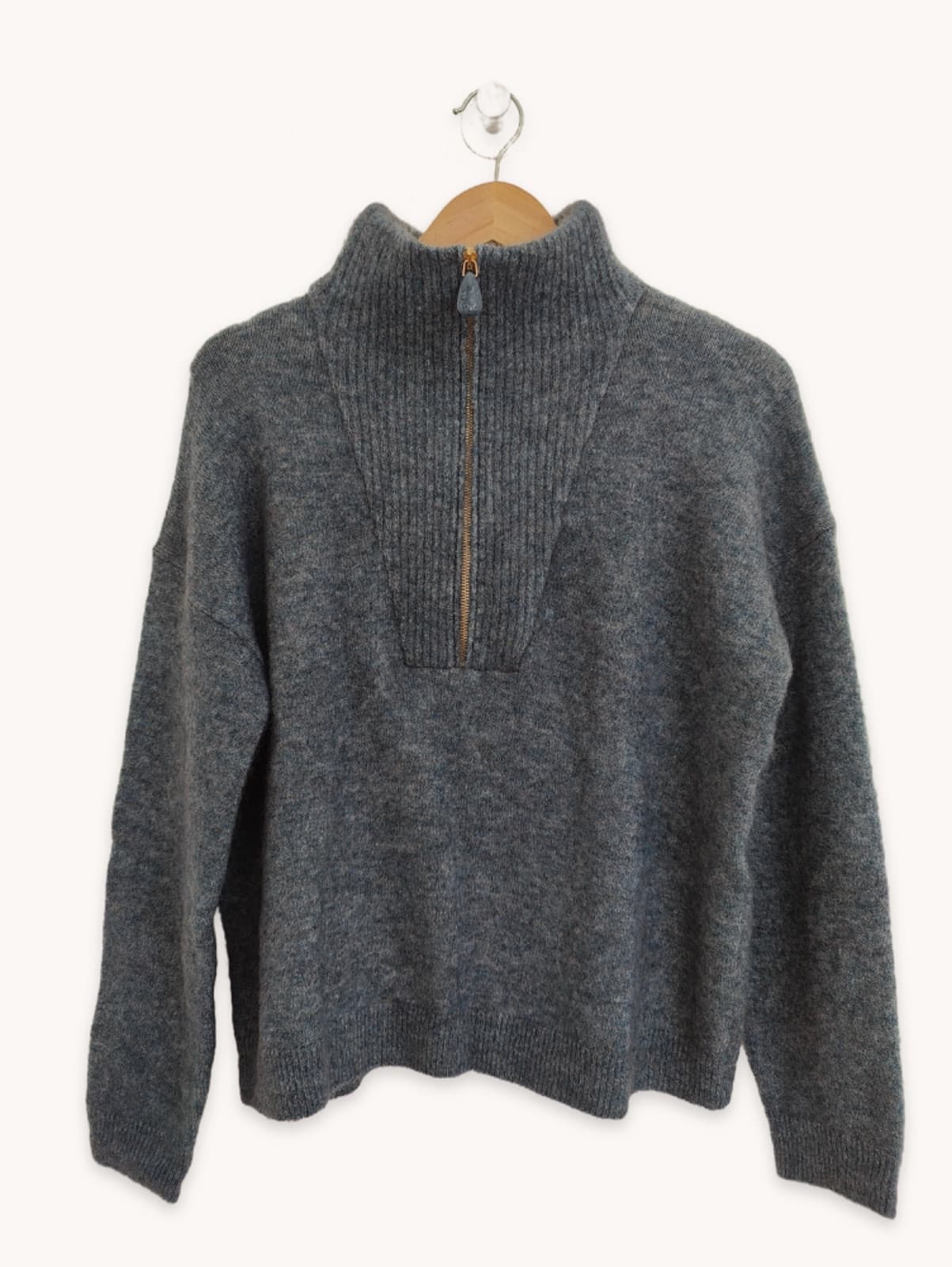 Pull col camionneur zippé en mohair Sézane – Taille L — photo 2