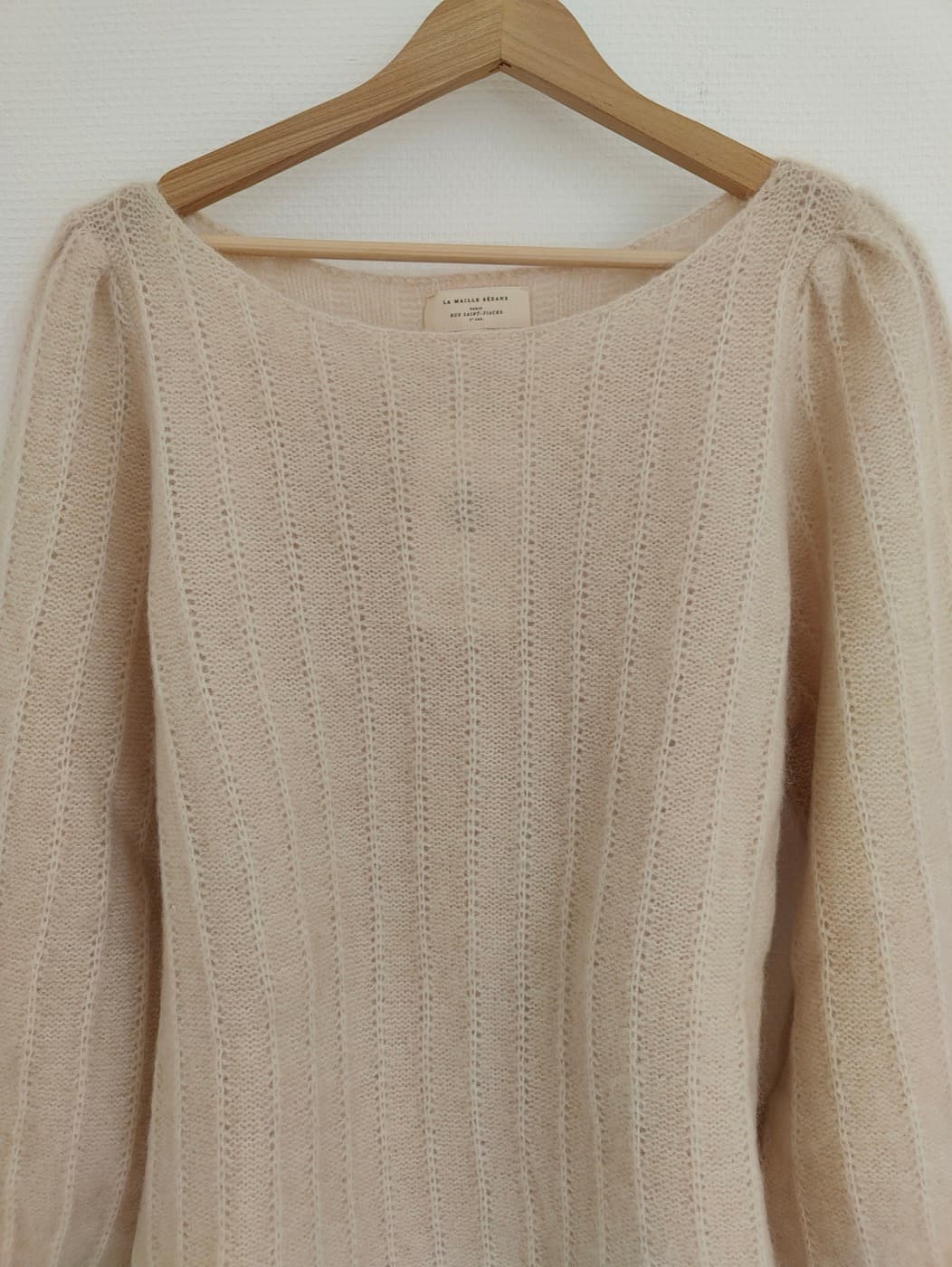 Pull en maille côtelée beige Sézane – Taille XXXL — photo 3