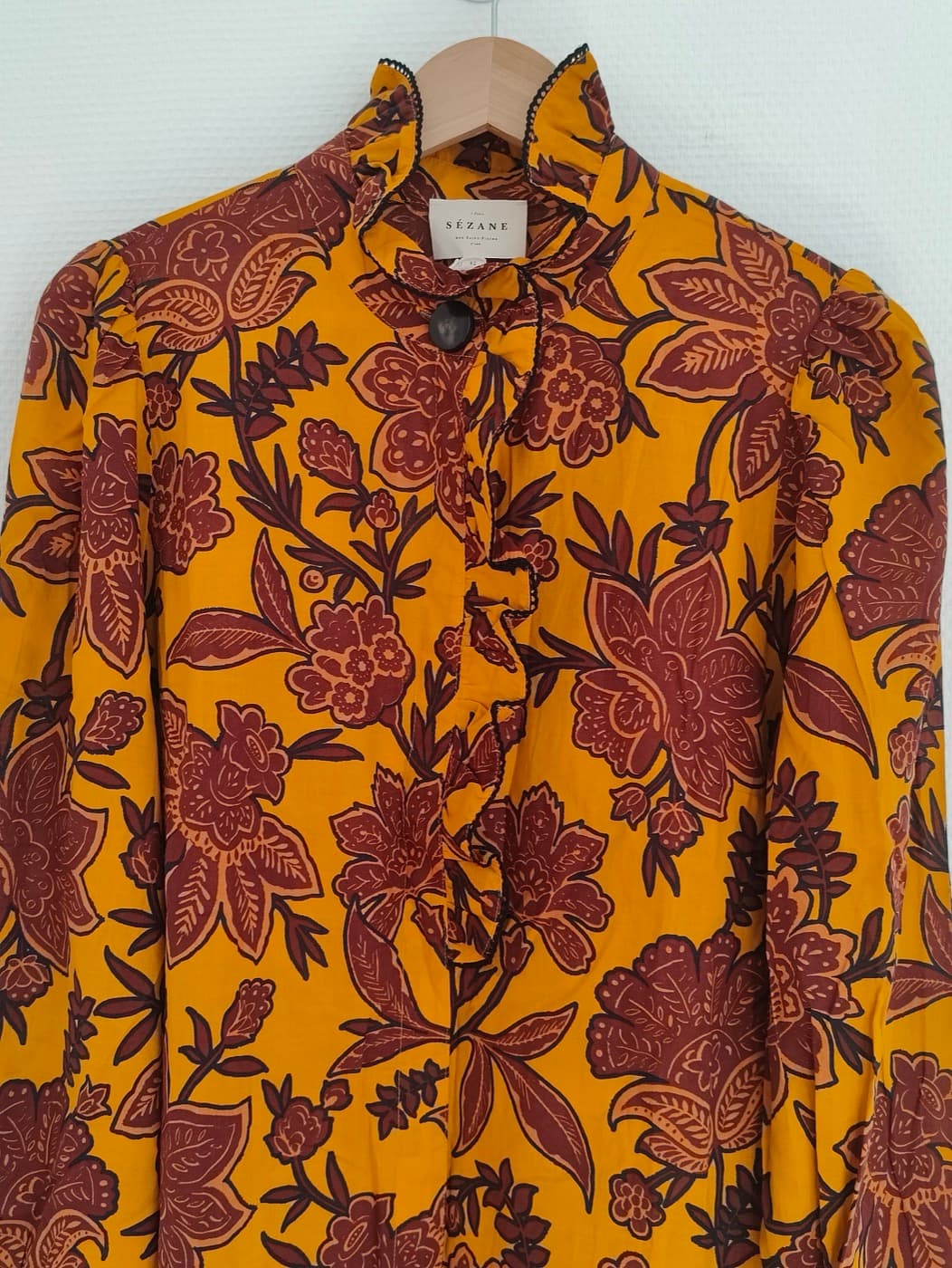 Chemise Sézane à volants et imprimé floral – Taille 42 — photo 3