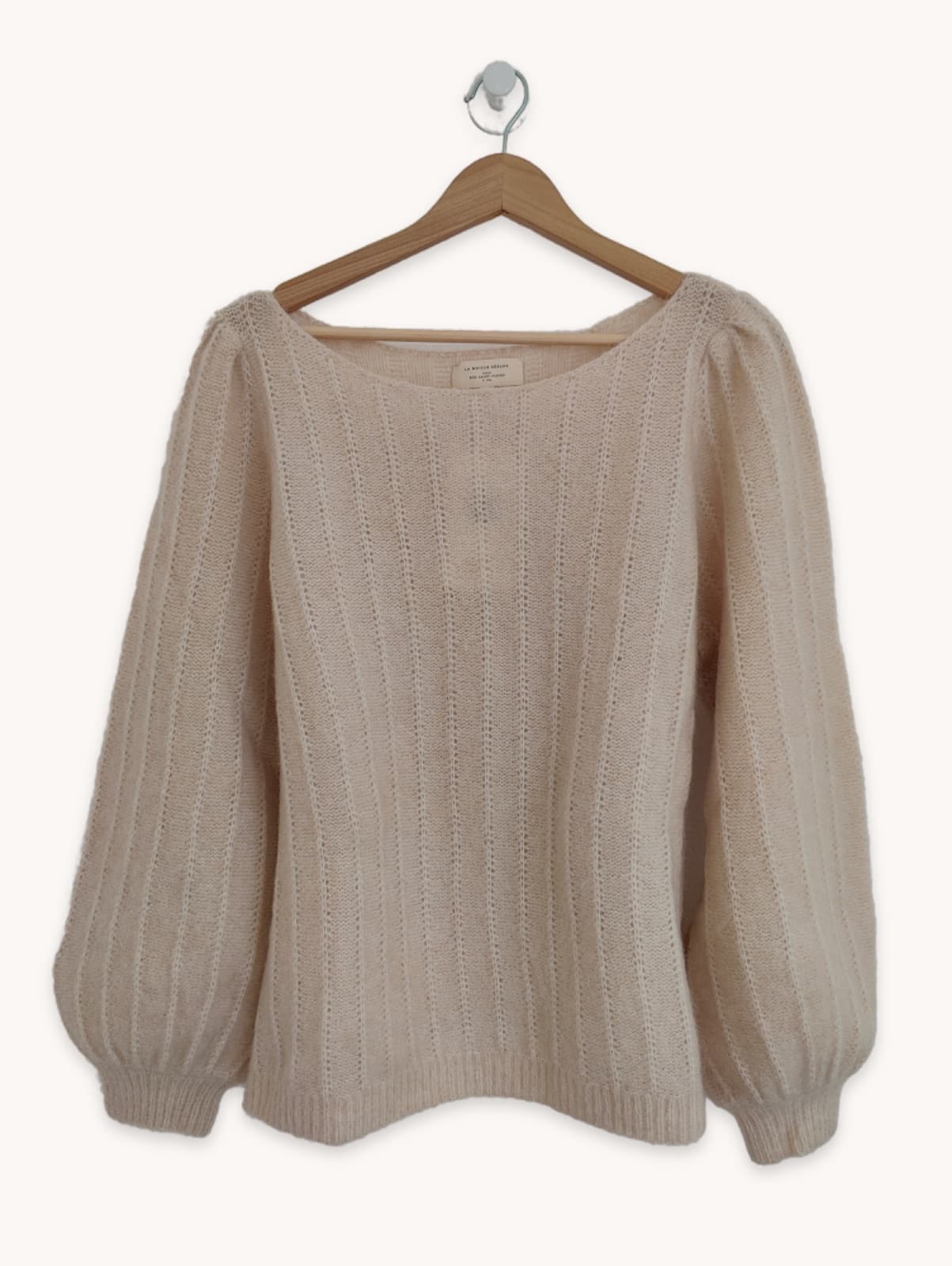 Pull en maille côtelée beige Sézane – Taille XXXL — photo 2