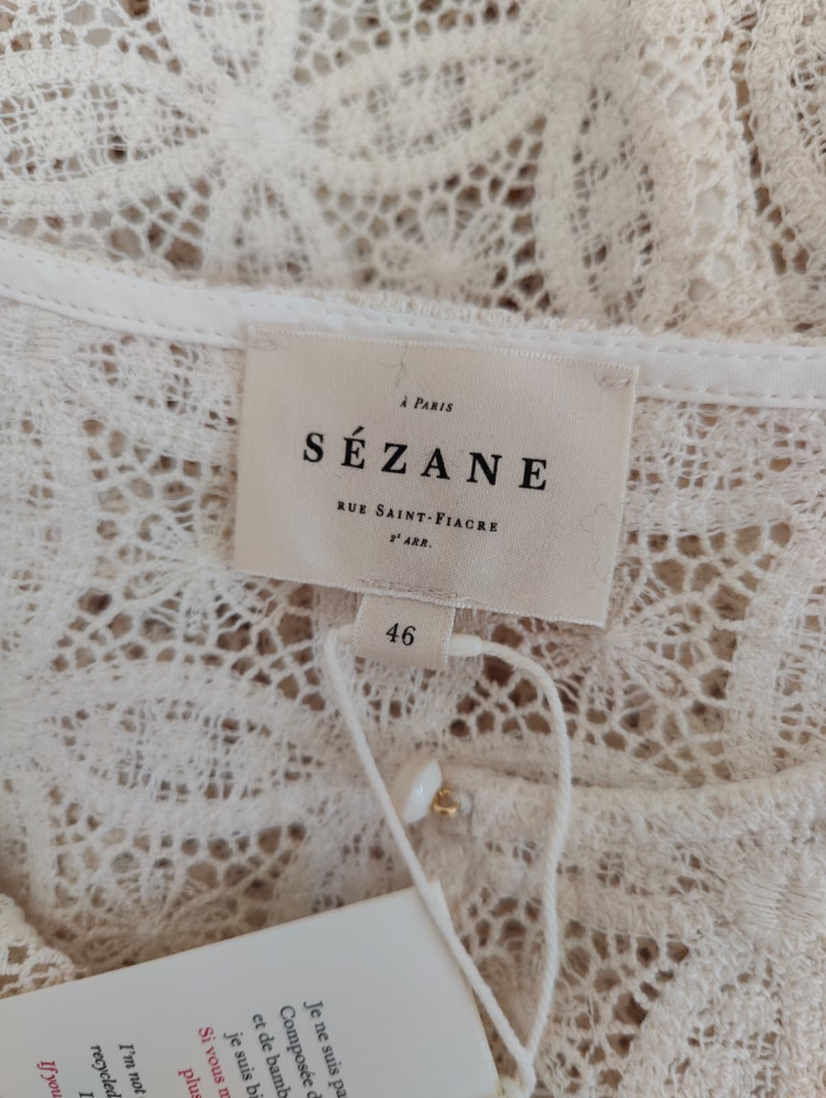 Chemise Sézane en dentelle à volants – Taille 46 — photo 5