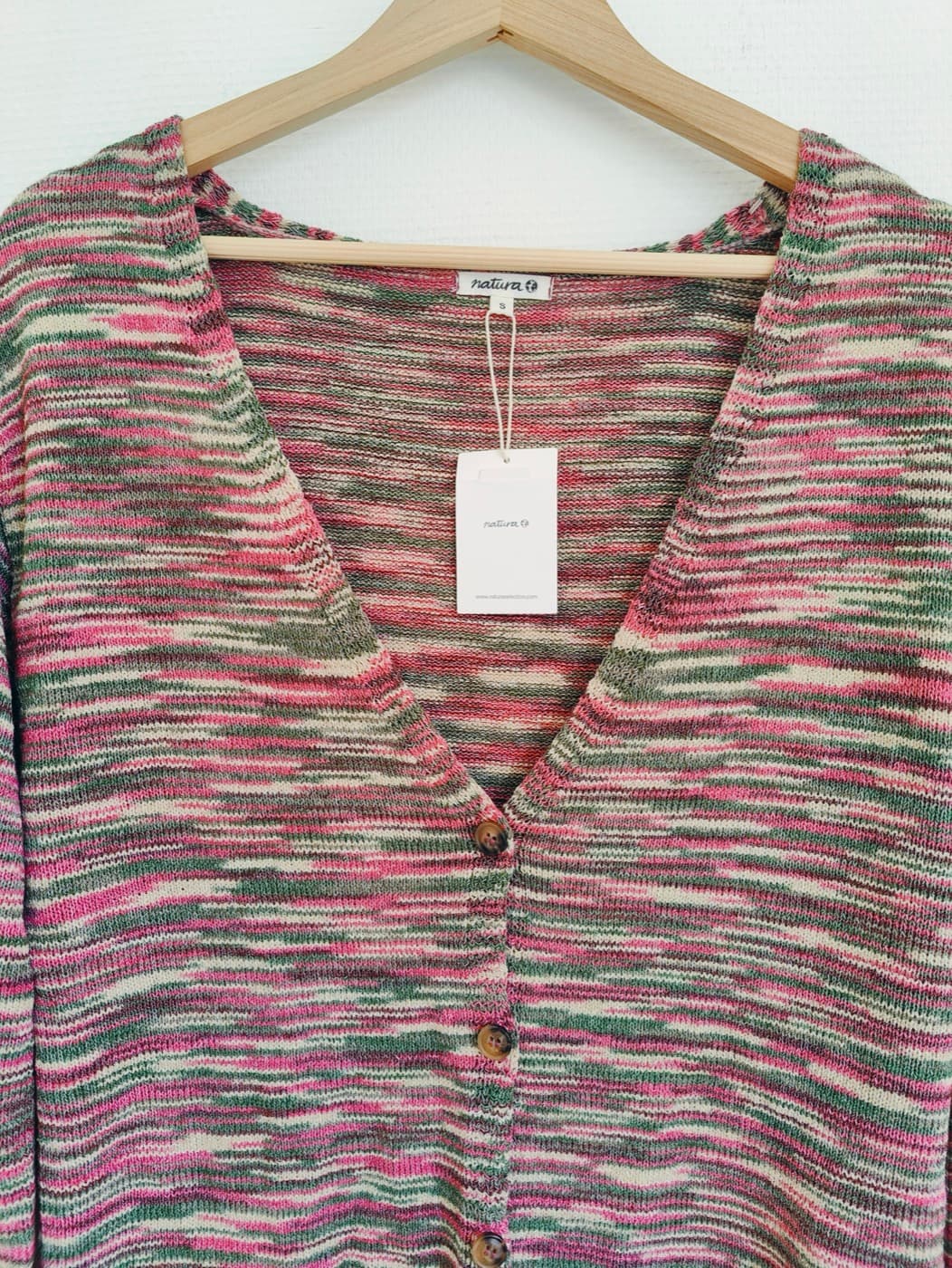 Cardigan Natura en maille chinée multicolore – Taille S — photo 3