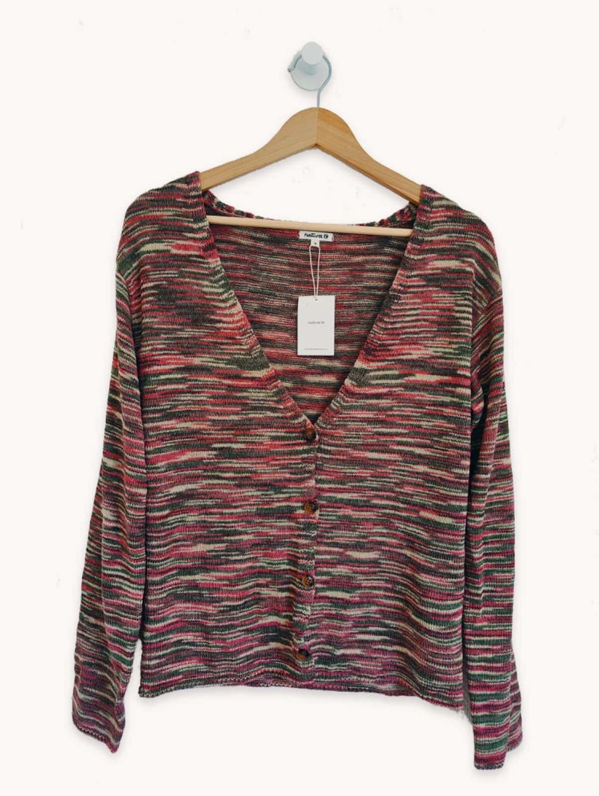 Cardigan Natura en maille chinée multicolore – Taille S — photo 2