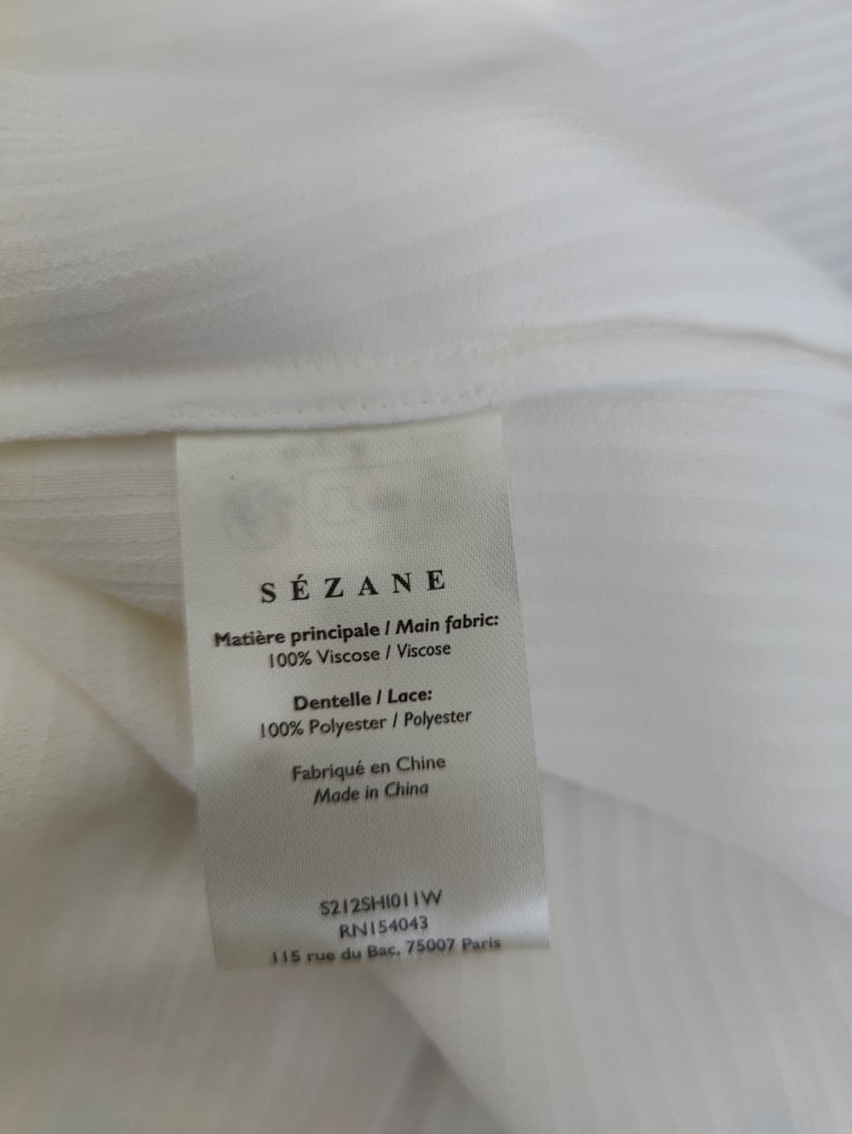 Blouse Sézane blanche à détails en dentelle – Taille 40 — photo 5