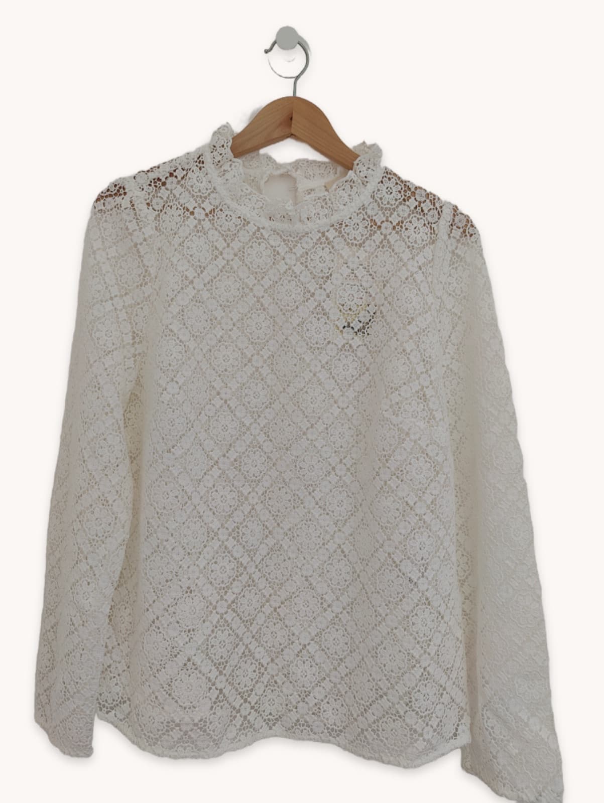 Blouse Sézane en dentelle florale ajourée – Taille 44 — photo 2