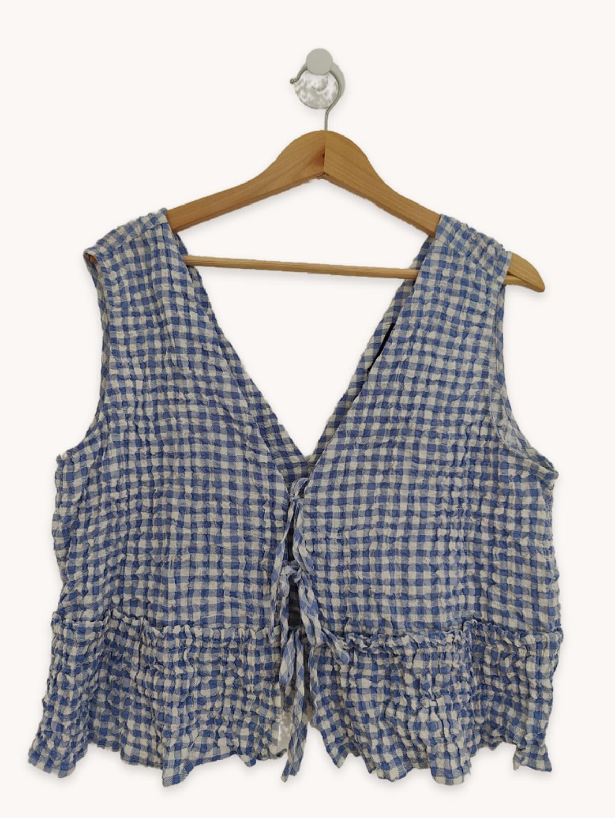 Top Zara vichy gaufré – Taille XL