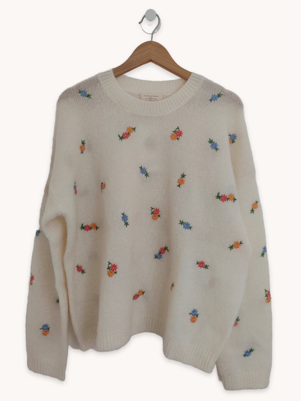 Pull Sézane en mohair à fleurs brodées – Taille XXL — photo 2