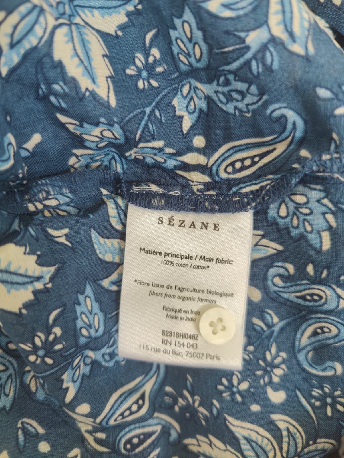 Blouse indigo Sézane x Sea NY – Taille 46 — photo 6