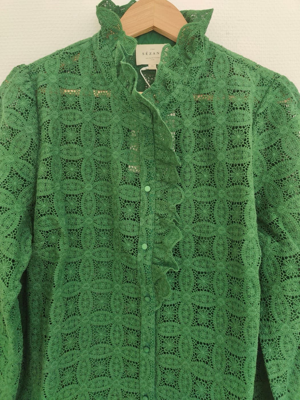 Chemise Sézane en dentelle verte – Taille 44 — photo 3