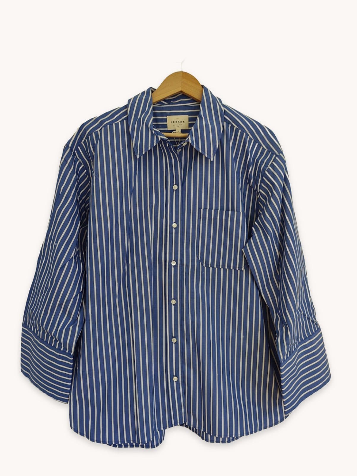 Chemise rayée bleu roi Sézane – Taille 42 — photo 2