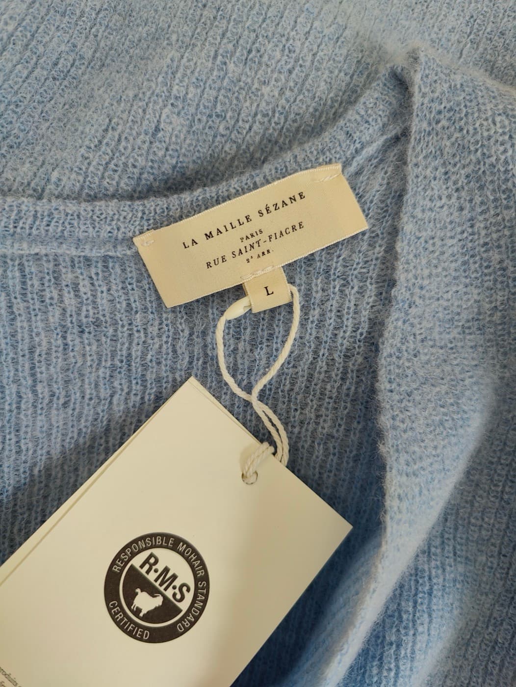 Gilet Sézane en mohair bleu ciel – Taille L — photo 4