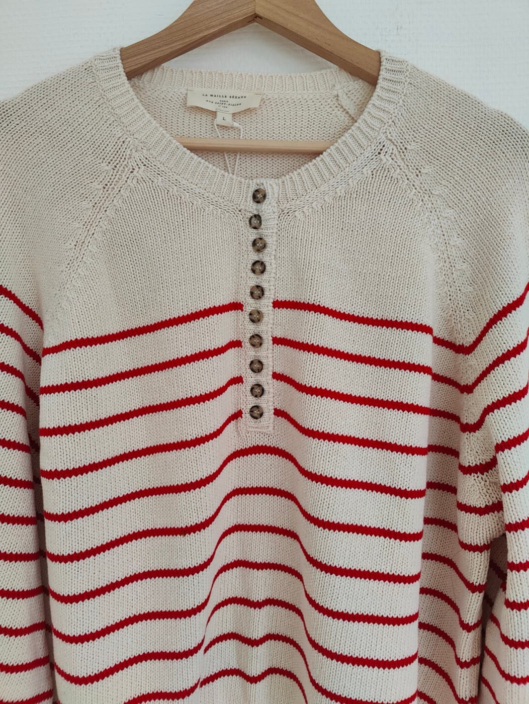 Pull Sézane écru à rayures marinières – Taille L — photo 2