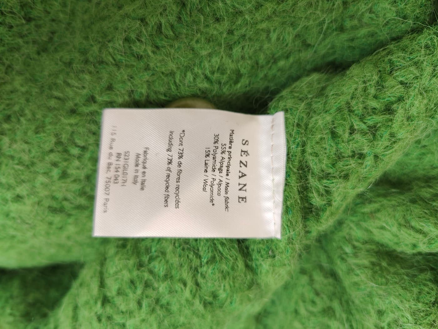 Cardigan Sézane vert en maille côtelée – Taille M — photo 7