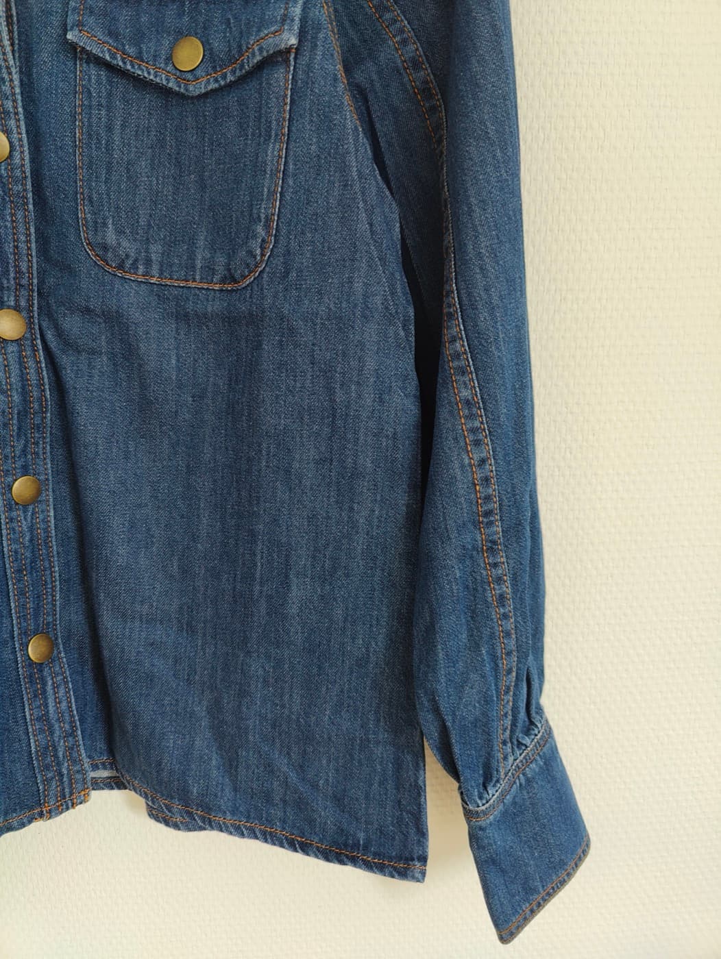 Chemise Sézane en denim à col officier – Taille 34 — photo 3