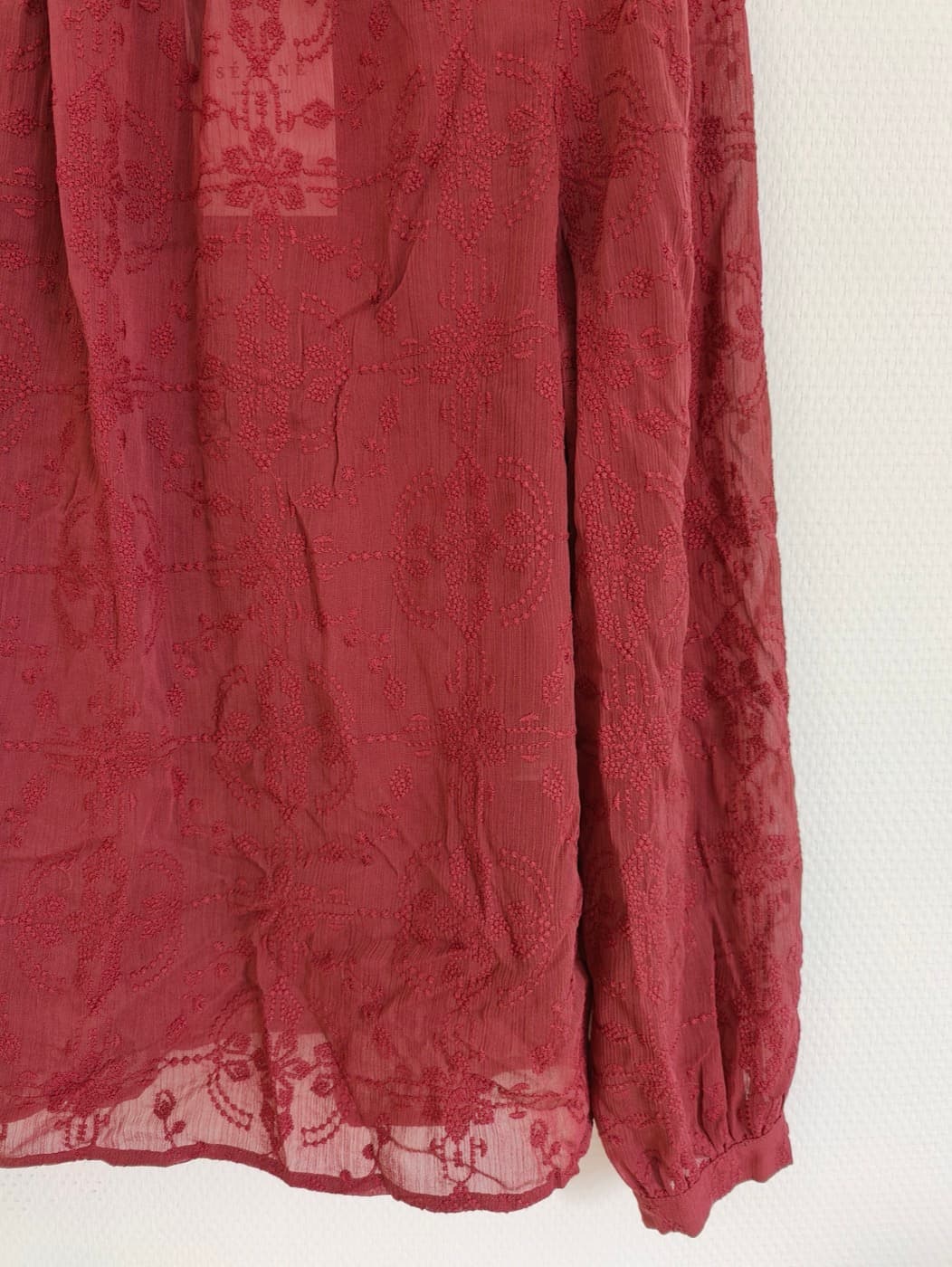 Blouse Sézane à broderie florale vieux rose – Taille 46 — photo 3