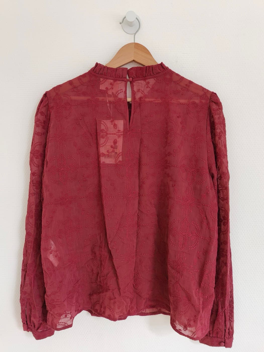 Blouse Sézane à broderie florale vieux rose – Taille 46 — photo 4