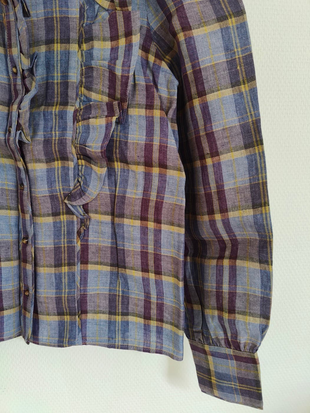 Chemise Sézane à carreaux bleus et bordeaux – Taille 40 — photo 3
