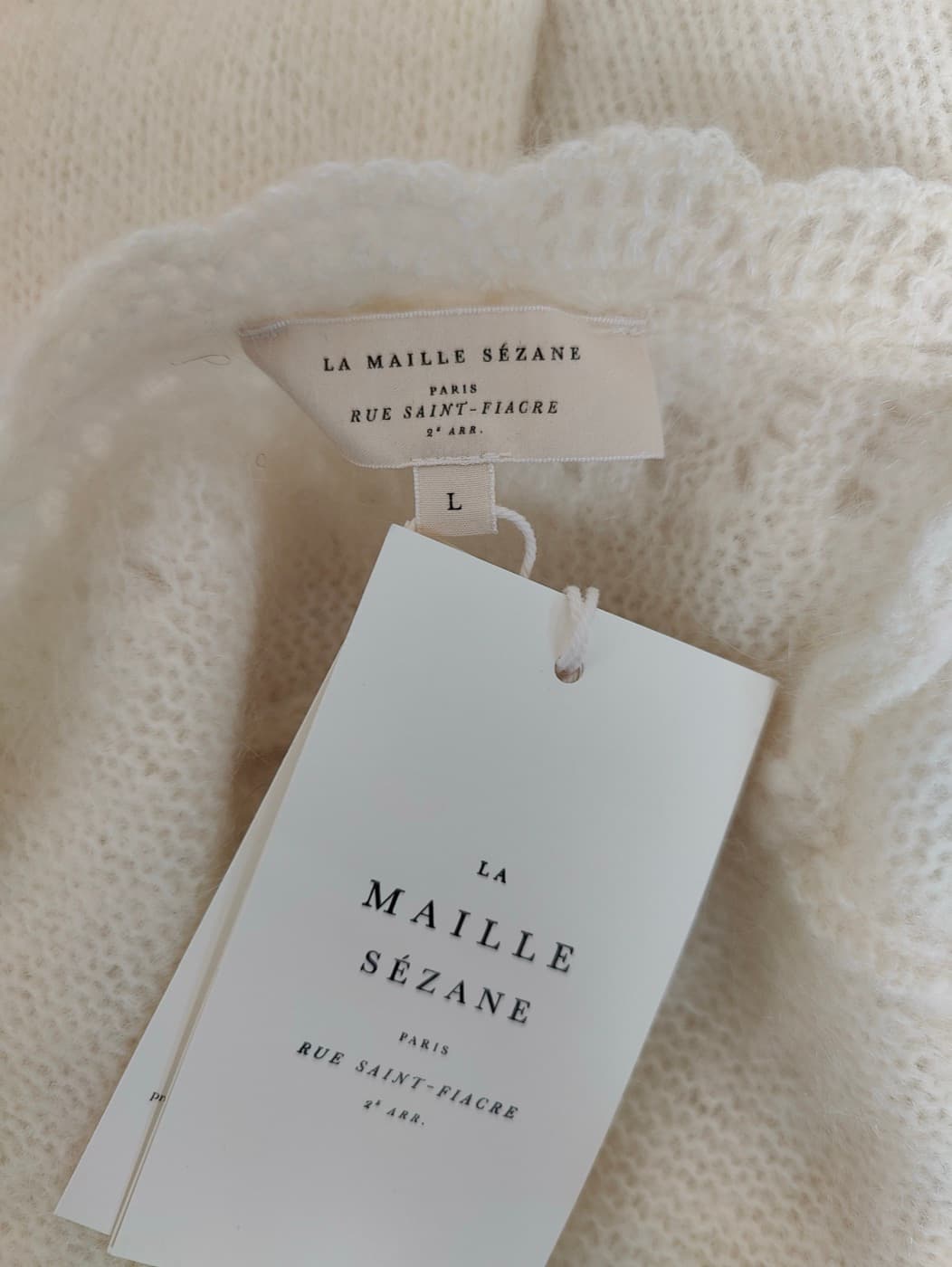 Gilet Sézane écru en maille duveteuse – Taille L — photo 5