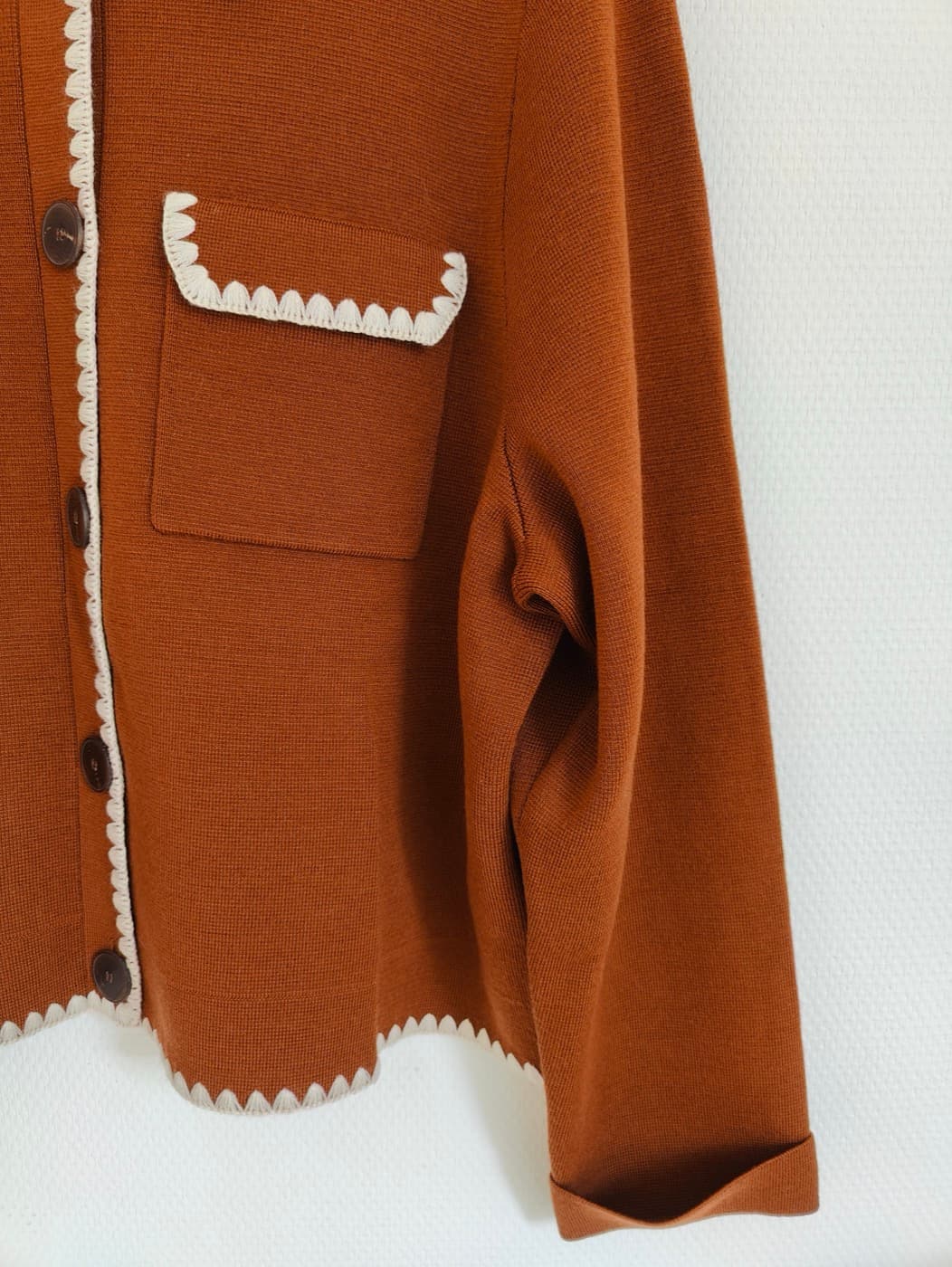 Gilet Sézane en maille côtelée rouille – Taille XXXL — photo 2