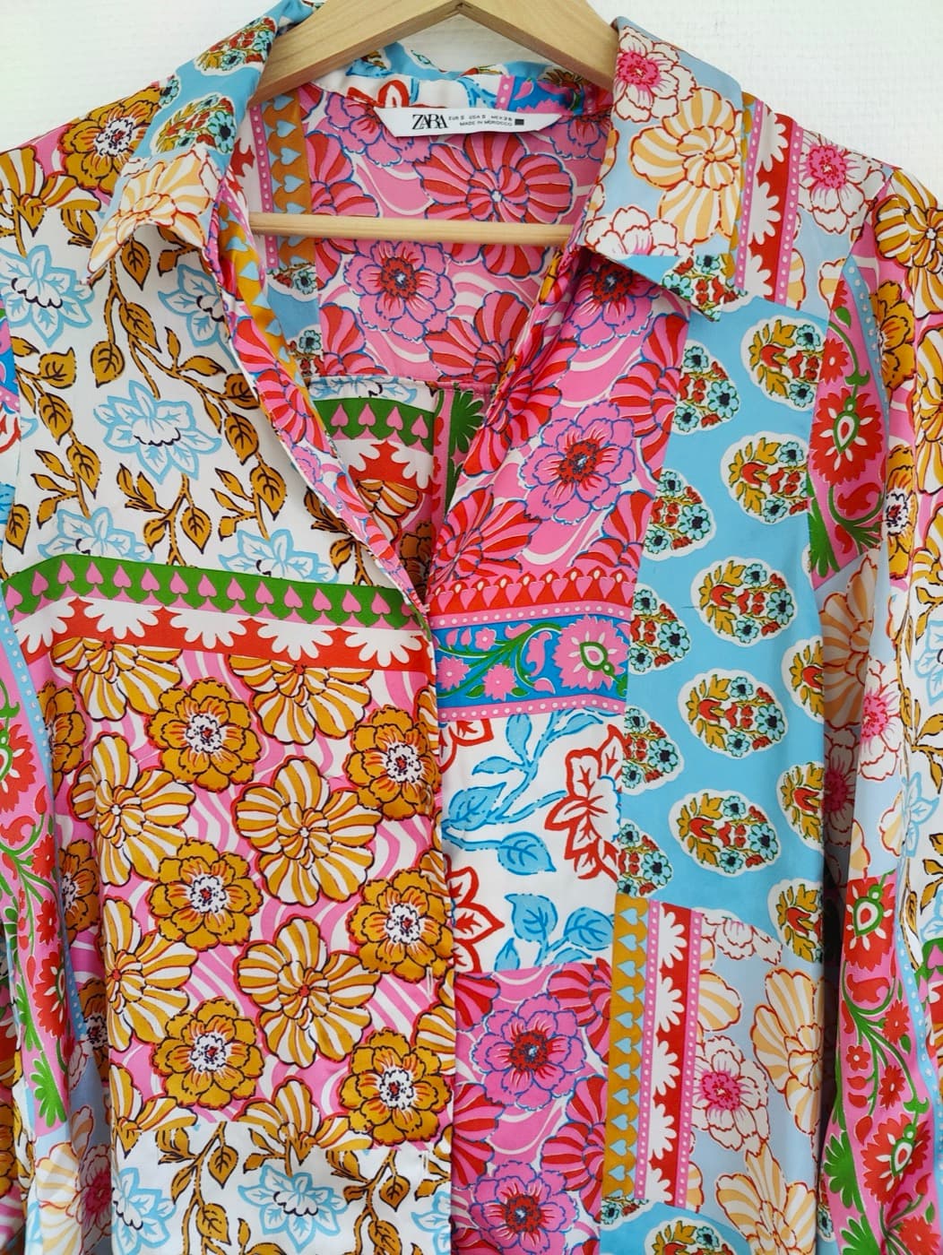 Chemise Zara à imprimé patchwork floral – Taille S — photo 2