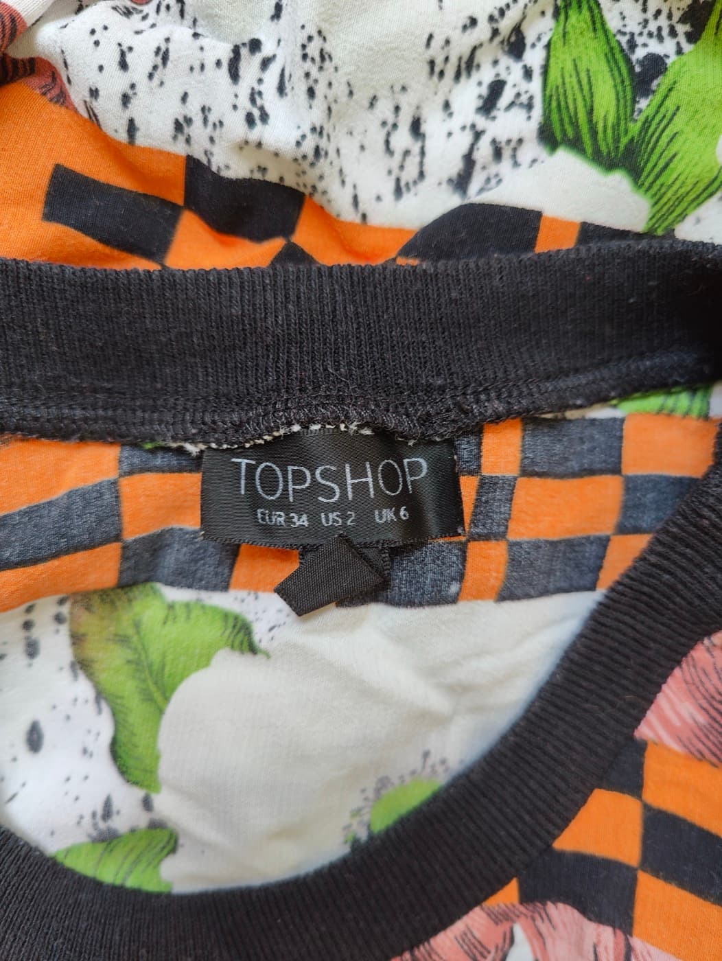Top Topshop à imprimé floral et damier – Taille 34 — photo 5