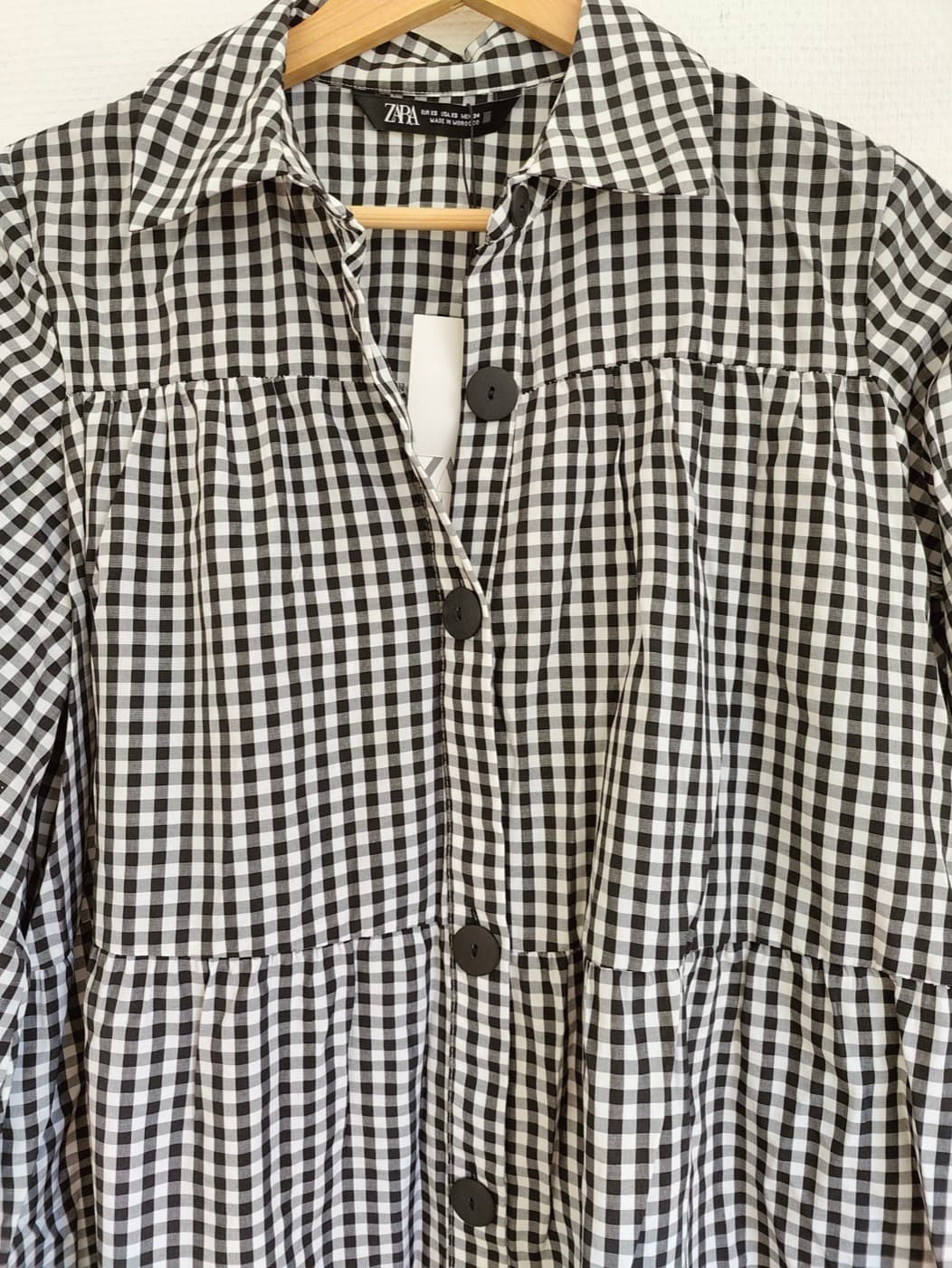 Robe Zara à imprimé vichy noir et blanc – Taille XS — photo 3