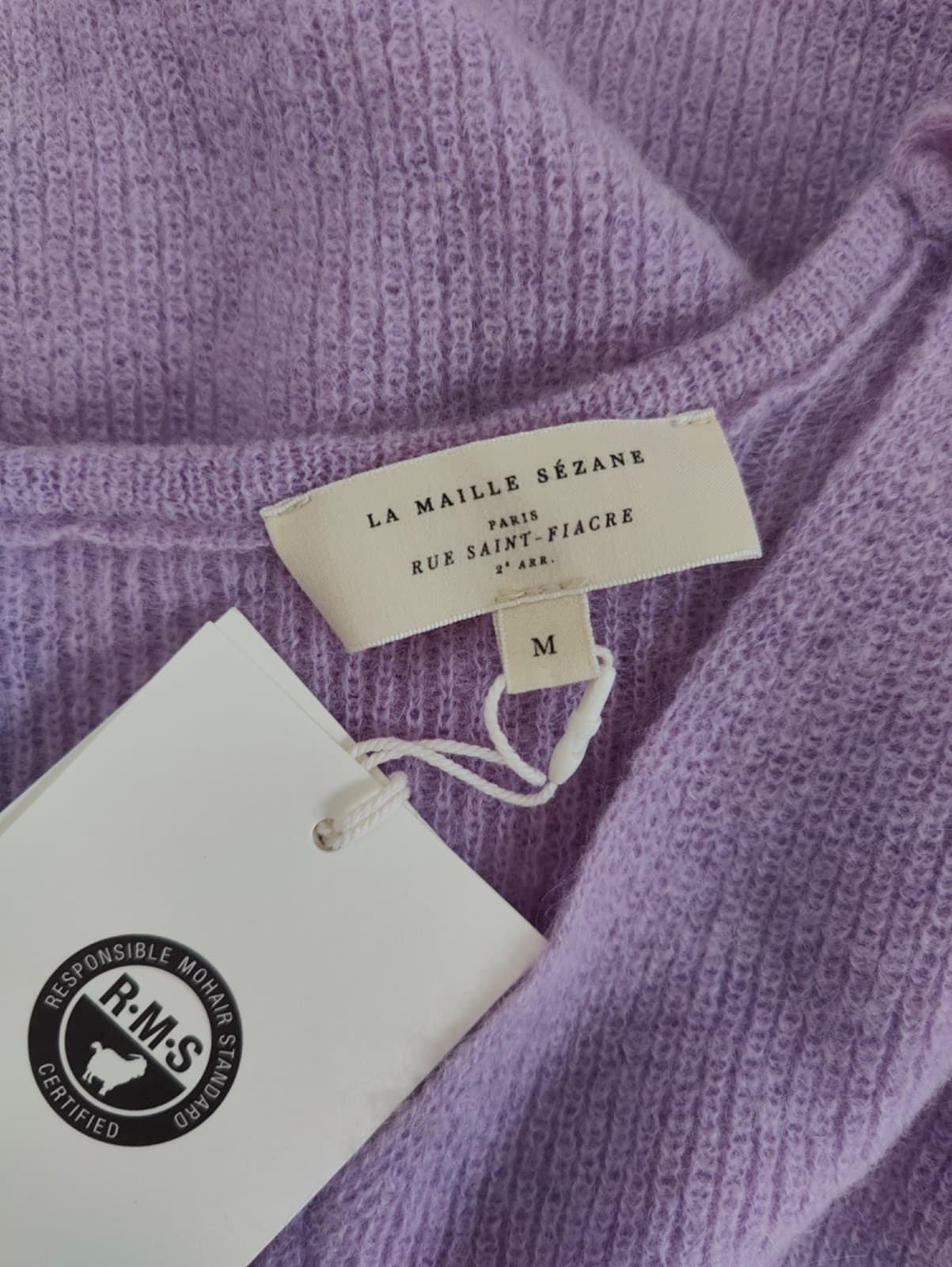 Gilet Sézane en maille douce lilas à col V – Taille M — photo 4