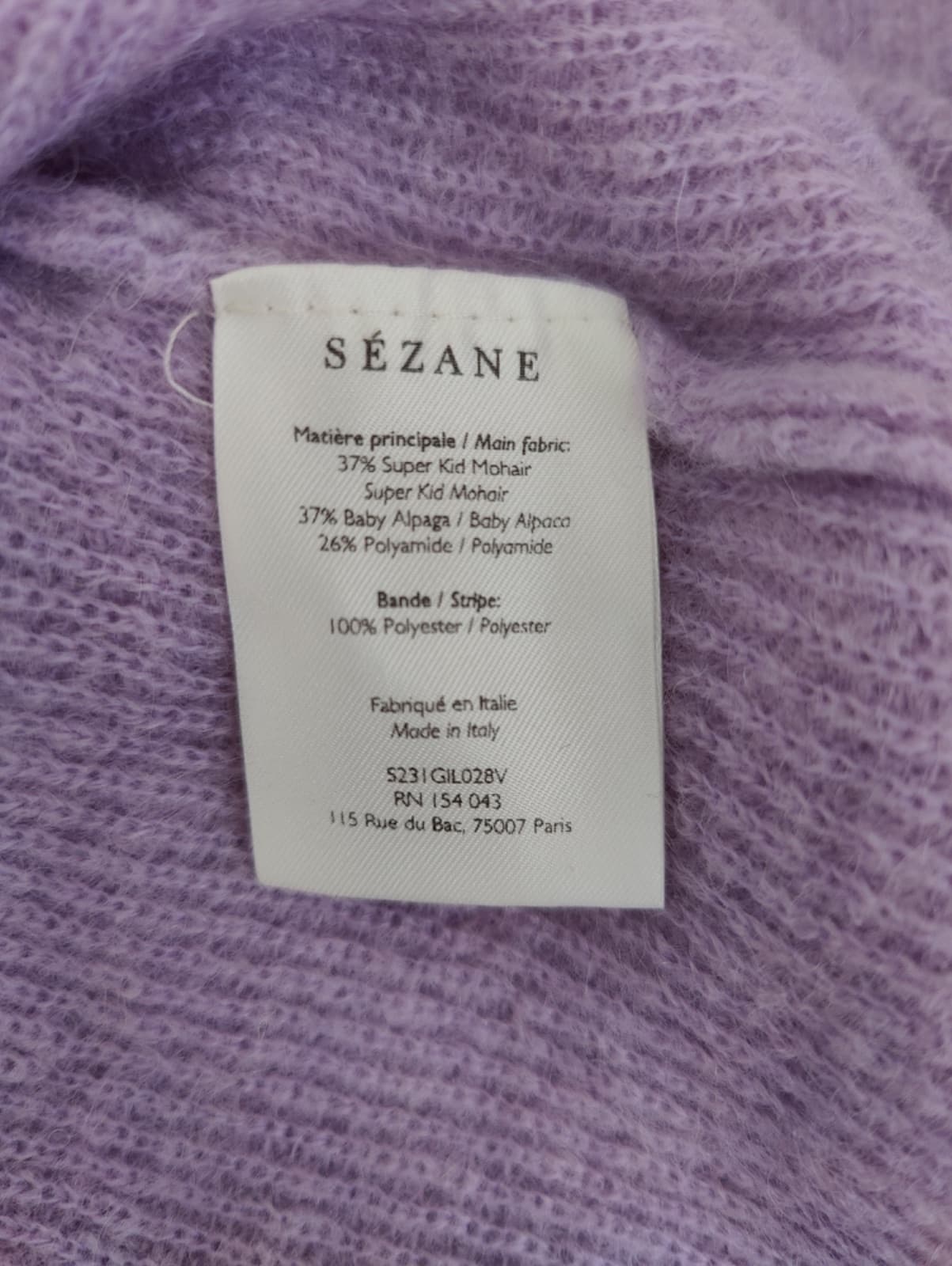 Gilet Sézane en maille douce lilas à col V – Taille M — photo 5