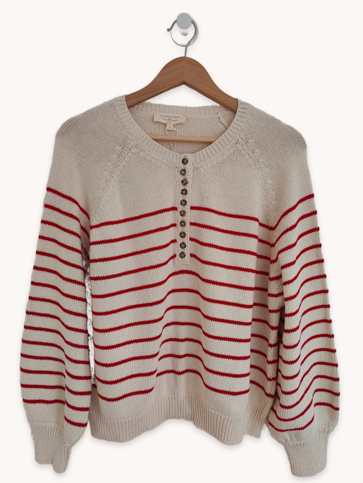 Pull Sézane écru à rayures marinières – Taille L