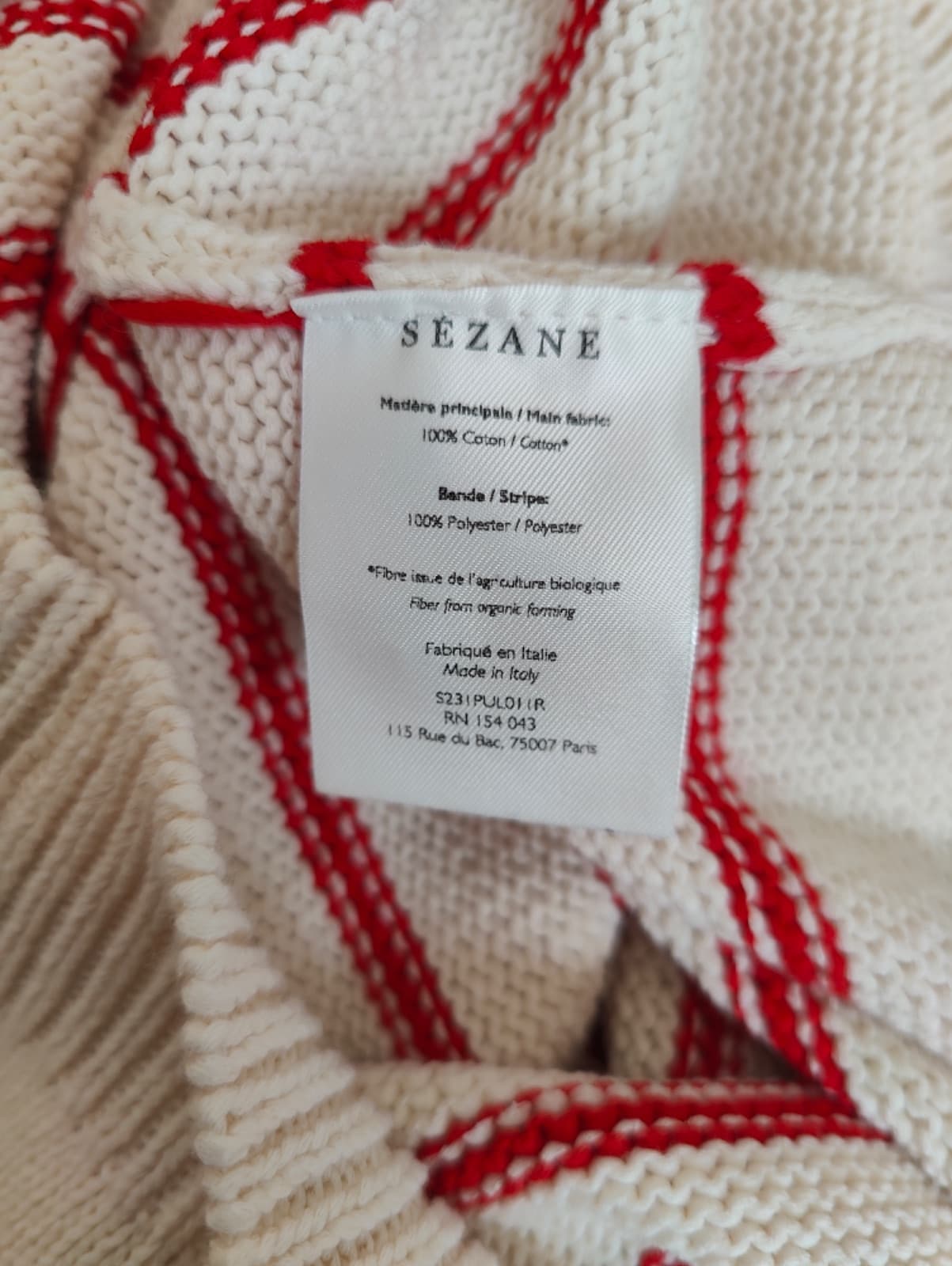 Pull Sézane écru à rayures marinières – Taille L — photo 6