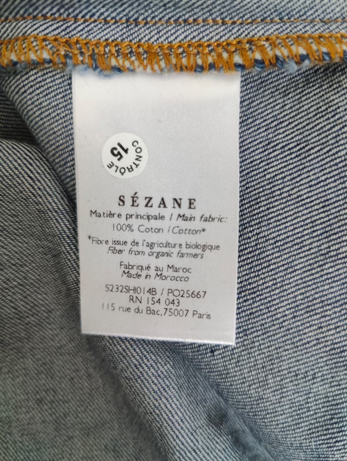 Chemise Sézane en denim à col officier – Taille 34 — photo 6