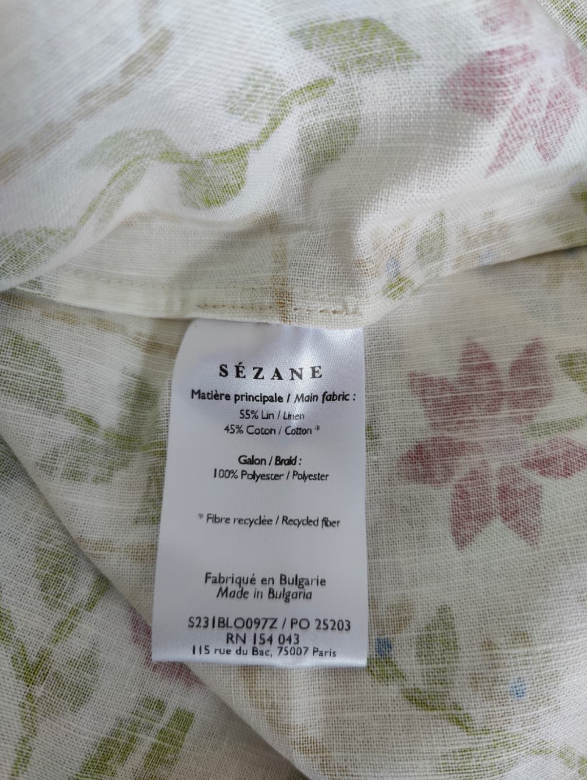 Top Sézane x Farm rio en lin à broderie florale – Taille 46 — photo 6