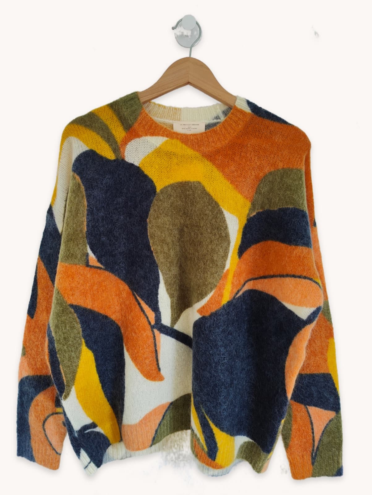 Pull Sézane à motif abstrait de feuillages – Taille L