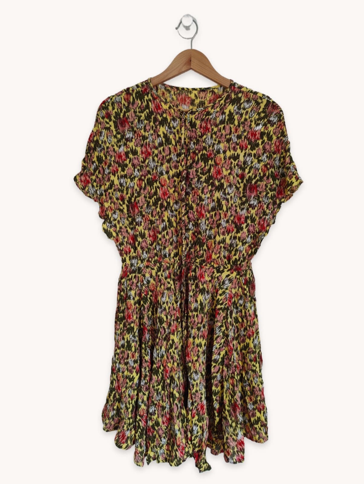 Robe Sfera à imprimé fleuri vert et rose – Taille S — photo 4