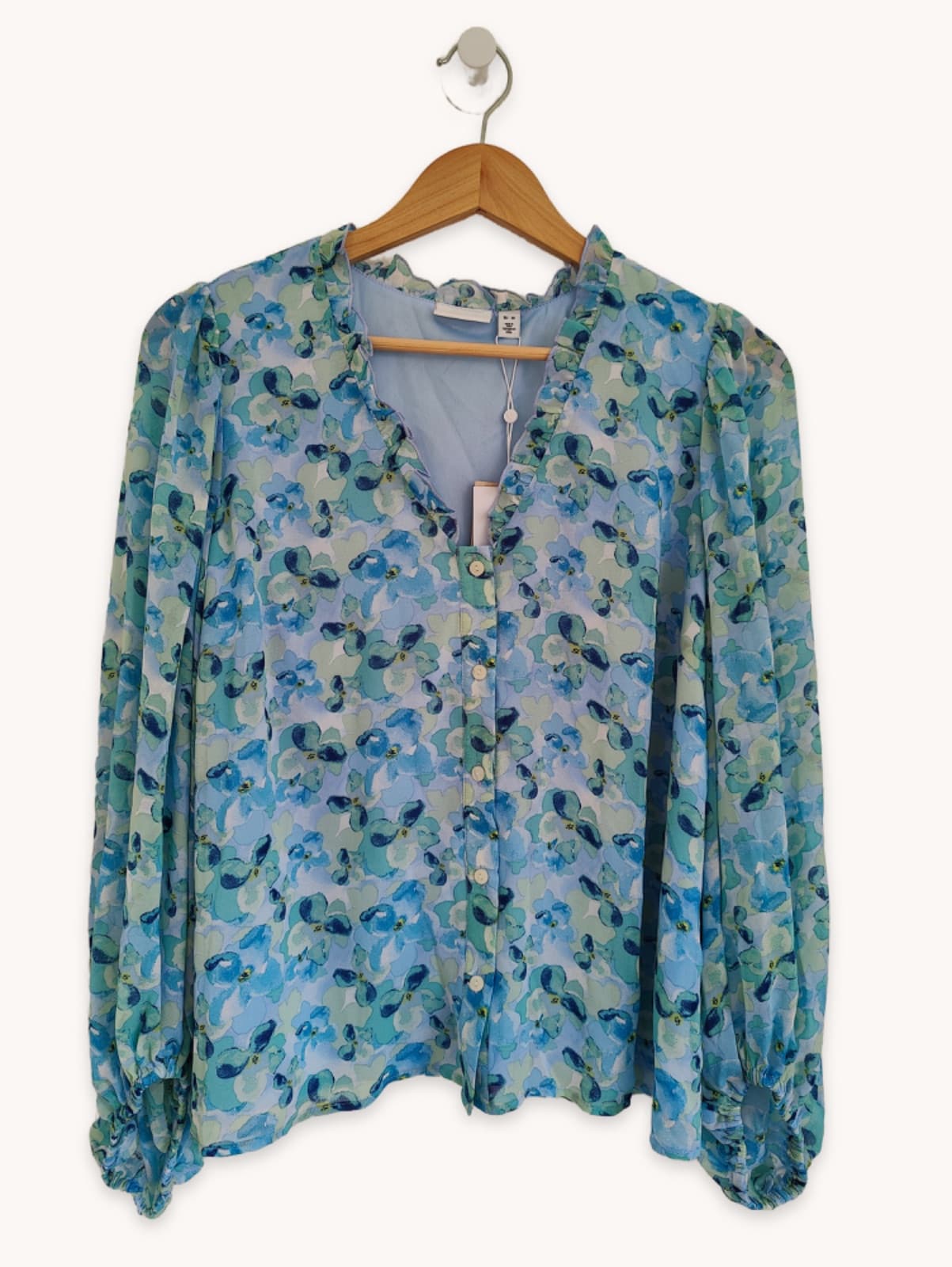 Chemise Vila à imprimé floral bleu – Taille 38