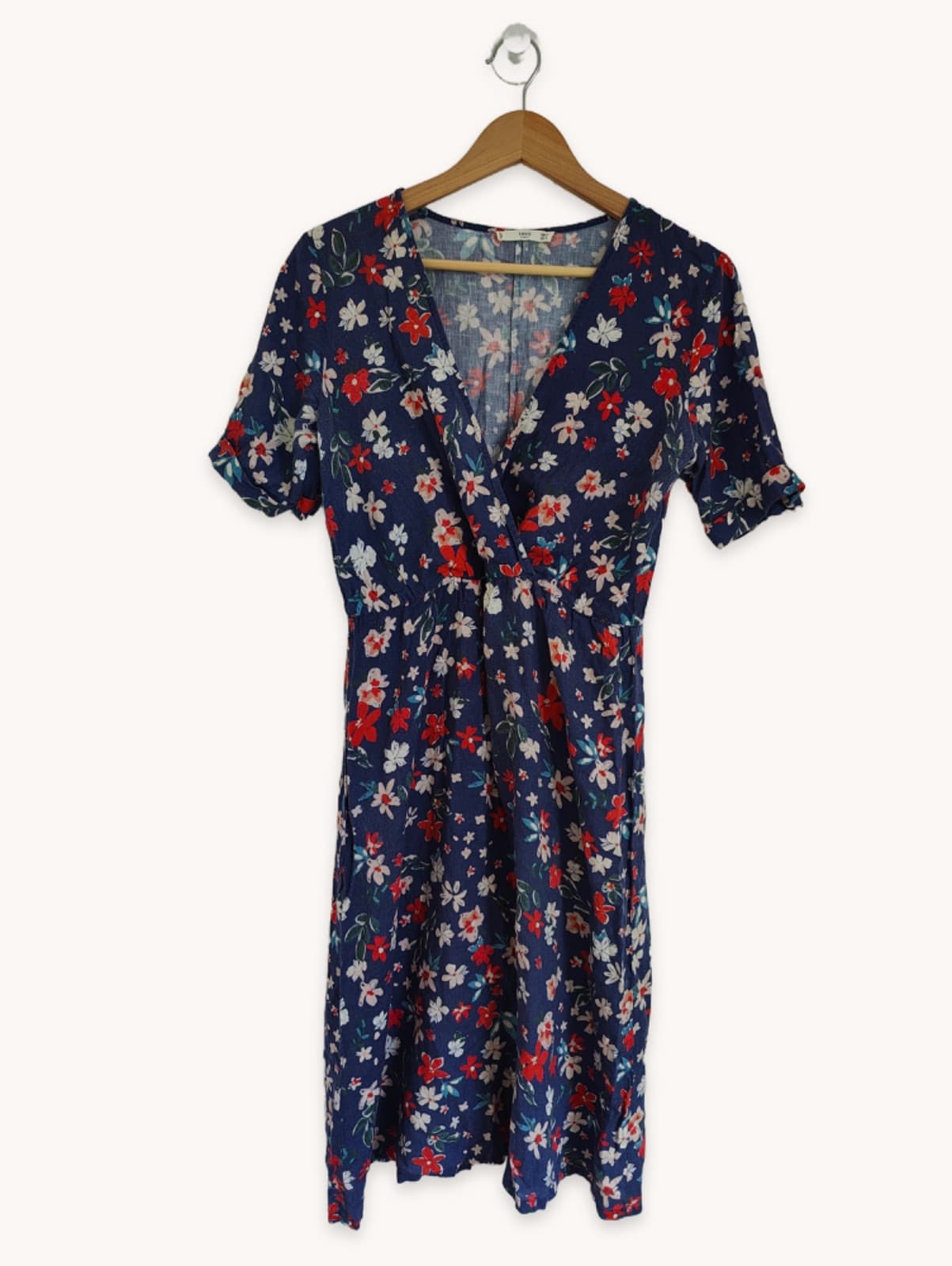 Robe Mango à imprimé floral sur fond marine – Taille M