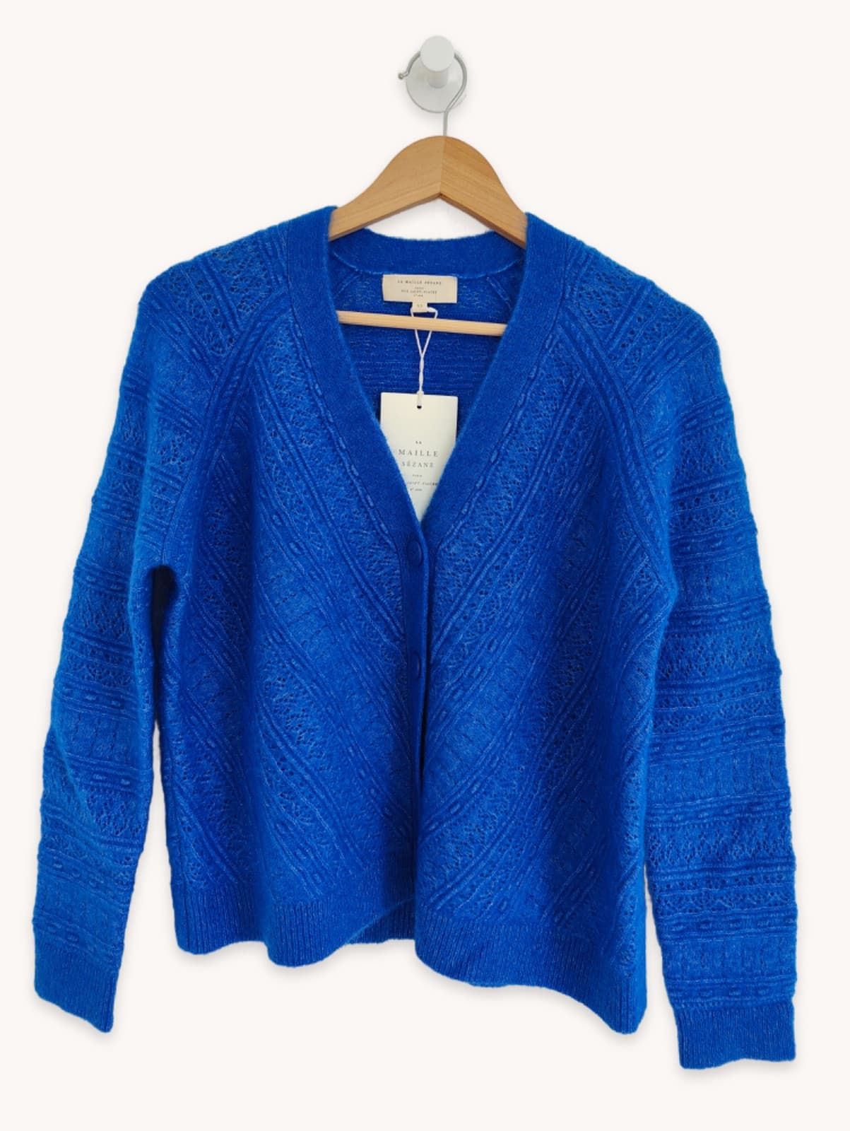 Gilet Sézane en mohair bleu roi – Taille XS