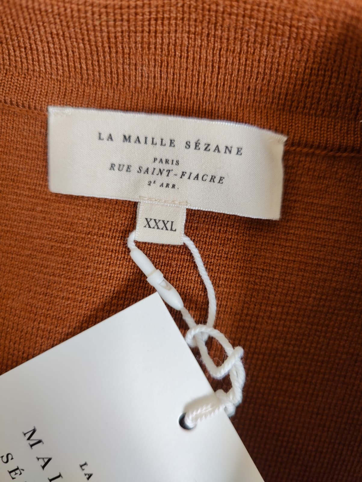 Gilet Sézane en maille côtelée rouille – Taille XXXL — photo 4