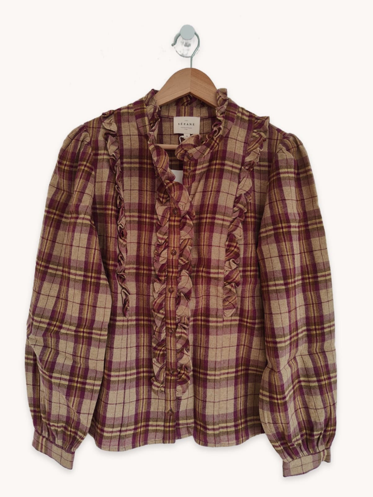 Chemise Sézane à carreaux tartan – Taille 40